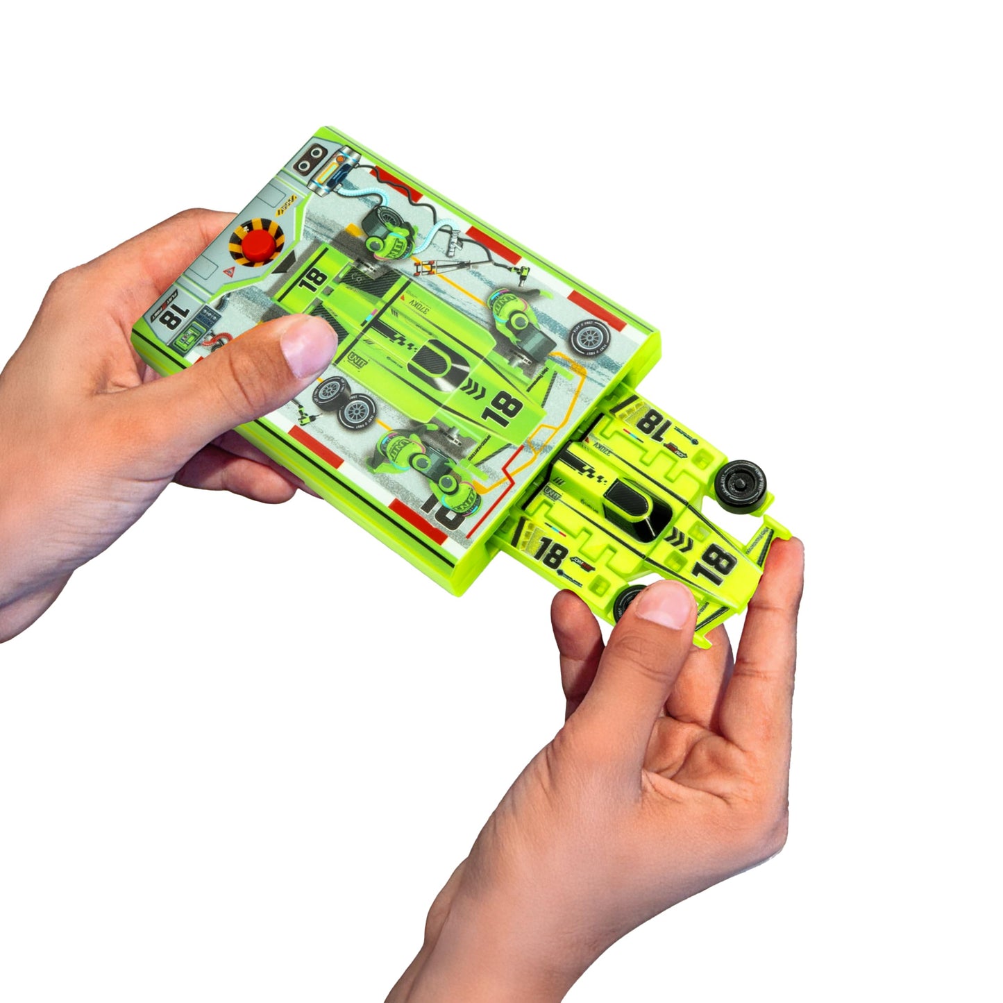 FLAT 2 FAST Original Speed Card Racer – Neon Green