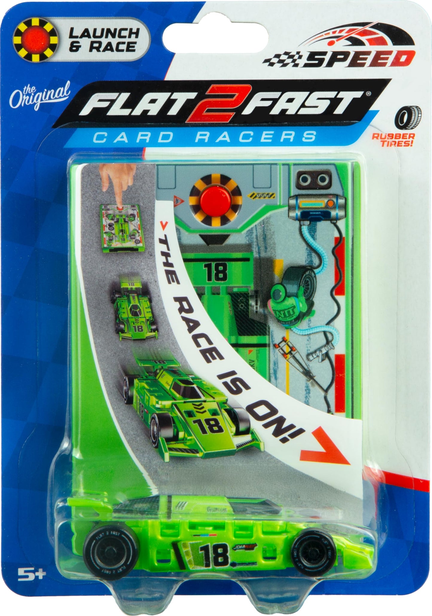 FLAT 2 FAST Original Speed Card Racer – Neon Green