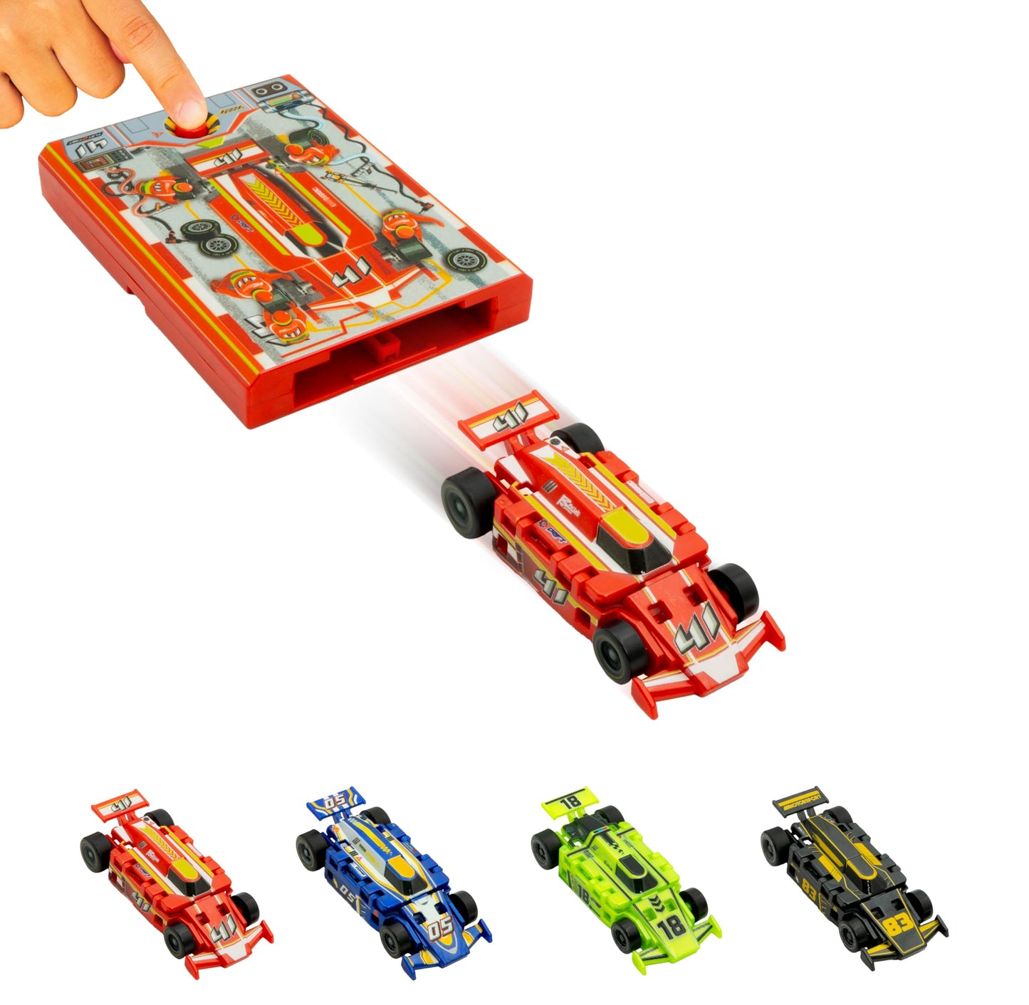 FLAT 2 FAST Original Speed Card Racer – Instant Launch, Real Rubber Tires