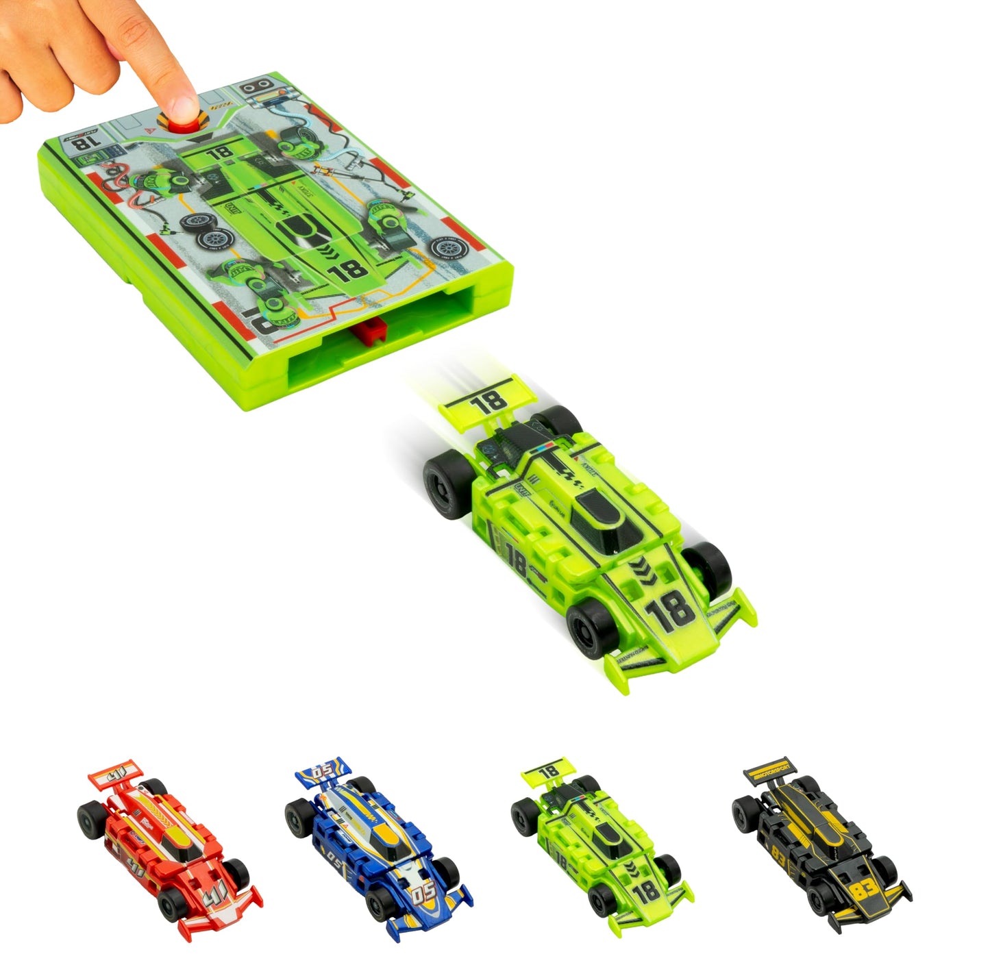 FLAT 2 FAST Original Speed Card Racer – Neon Green