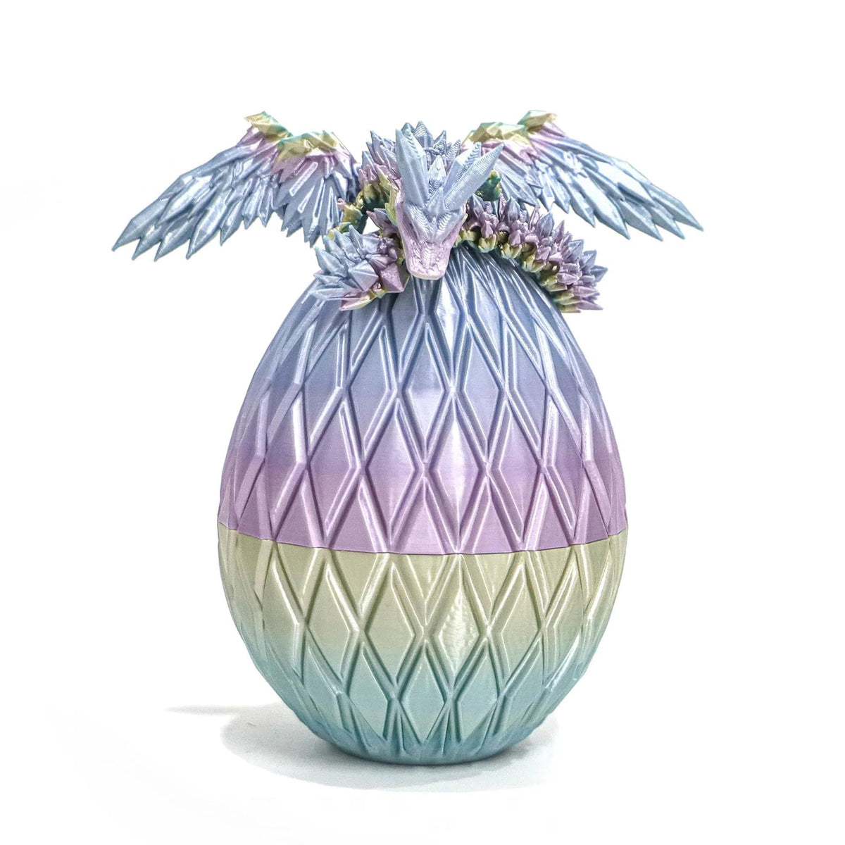 Flavery 3D Printed Flying Dragon Egg — 7-Inch Winged Dragon in Diamond Easter Eggs, Desk Decor & Fidget Toy