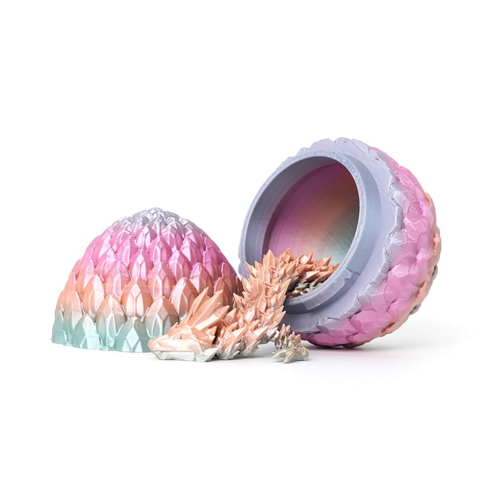 Flavery 3D Printed Dragon Egg – 12-Inch Gemstone Dragon, Easter Decor & Desk Pet