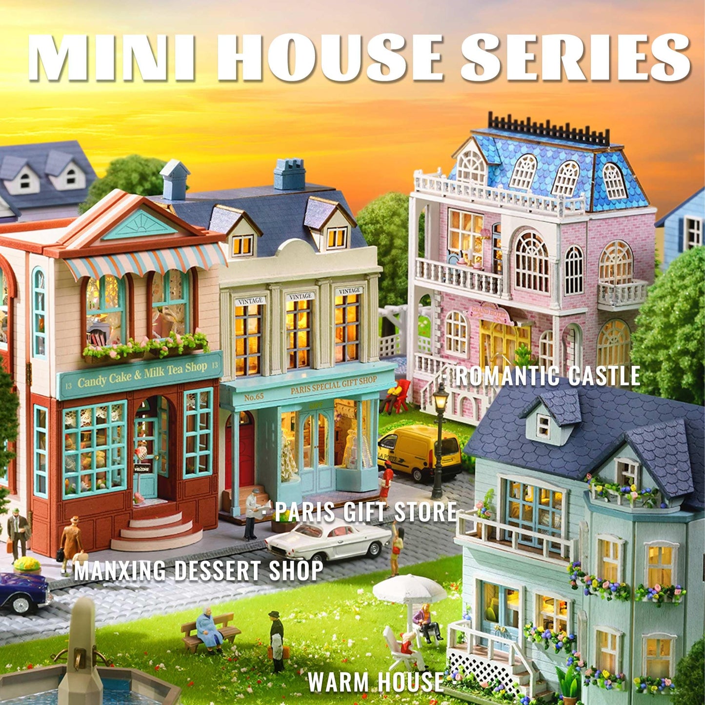 Flever Dollhouse Miniature DIY House Kit - Romantic Valentine Gift (Warm House)