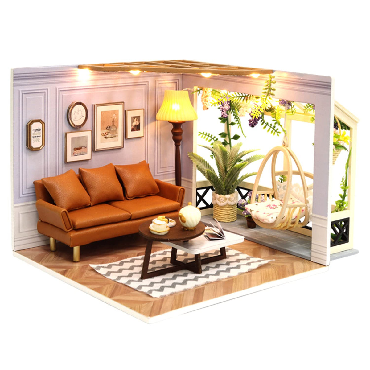 Flever DIY Miniature House Kit with LED Light – Creative Family Craft