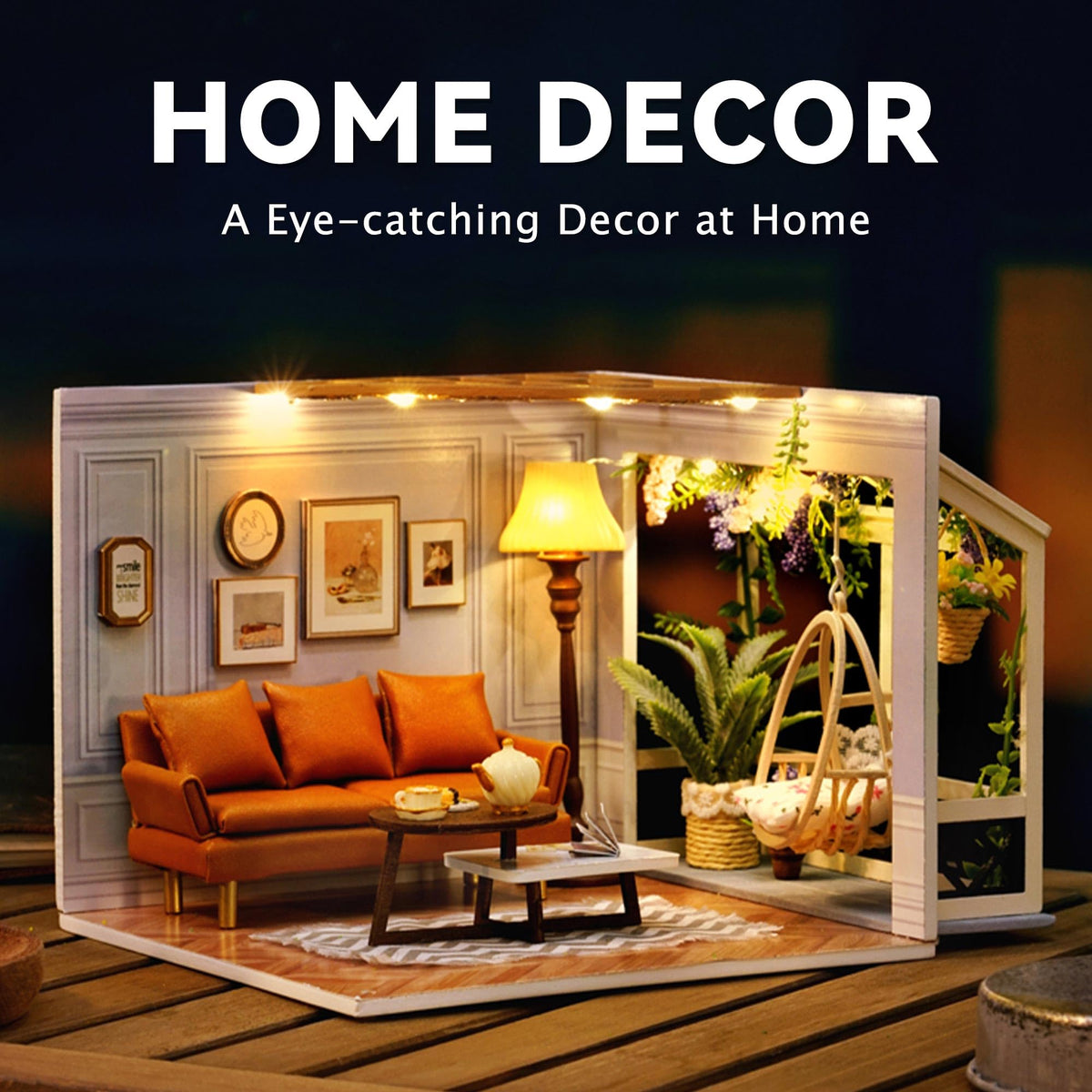 Flever DIY Miniature House Kit with LED Light – Creative Family Craft