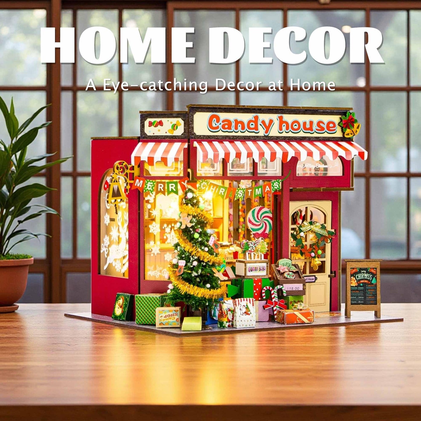 Flever DIY Miniature House Kit with LED Light - Creative Tiny Home Craft