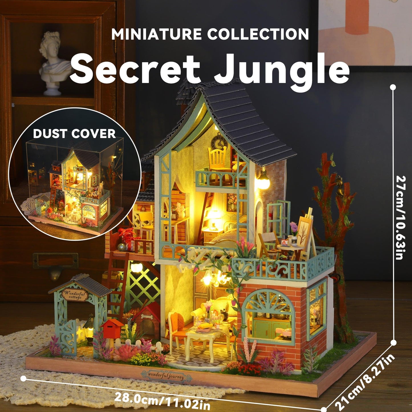 Flever DIY Miniature House Kit with LED Light – Creative Family Craft & Home Decor