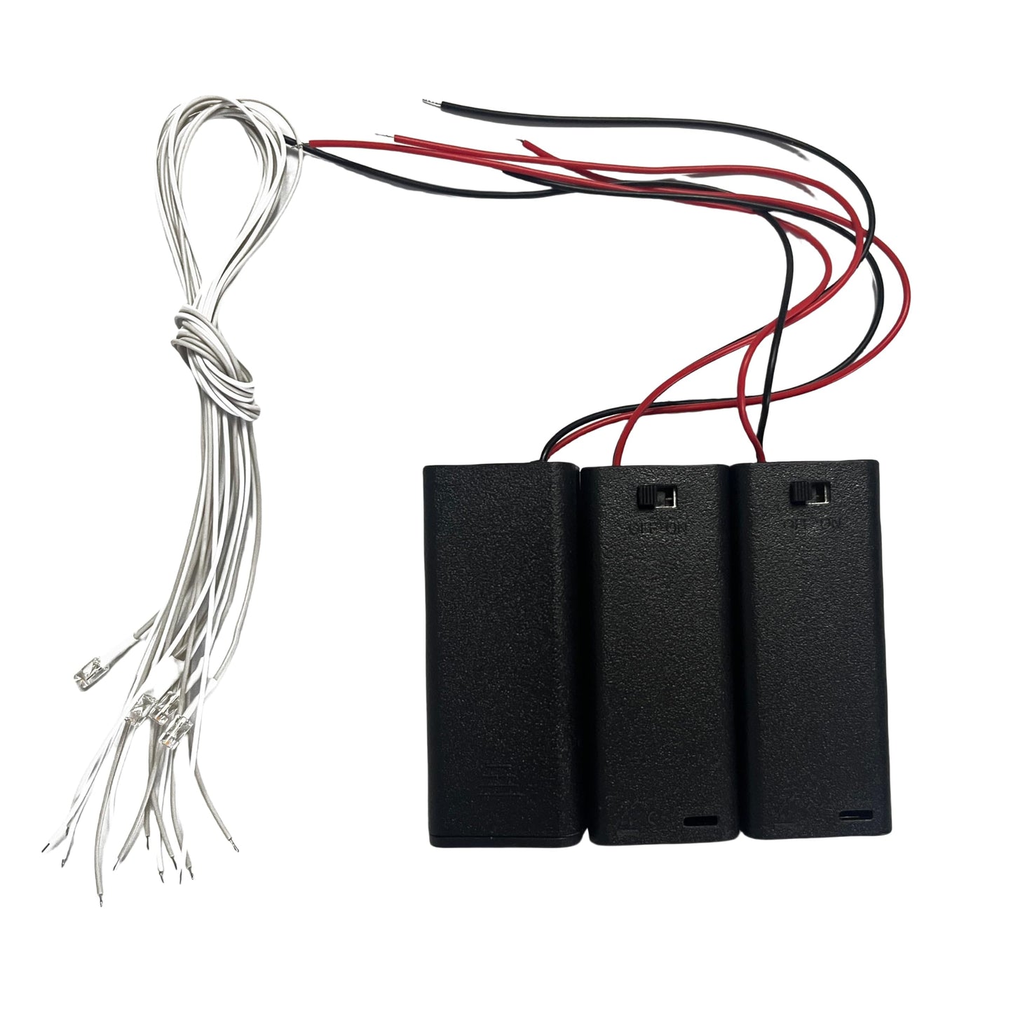 Flever DIY Dollhouse Lighting Kit — 3 Battery Packs + 6 LED Wires