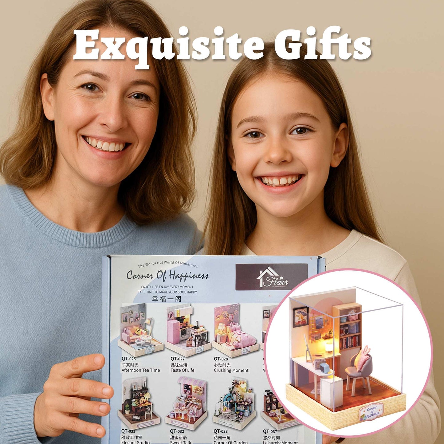 Flever Dollhouse Miniature DIY Kit – Creative Room with Furniture