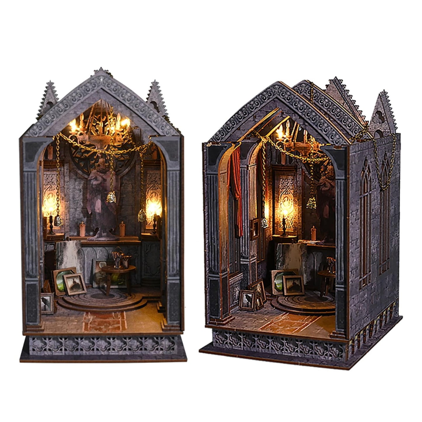 Flever Dollhouse DIY Book Nook Kit – 1:24 Scale, 3D Wooden Puzzle & Shelf Decor