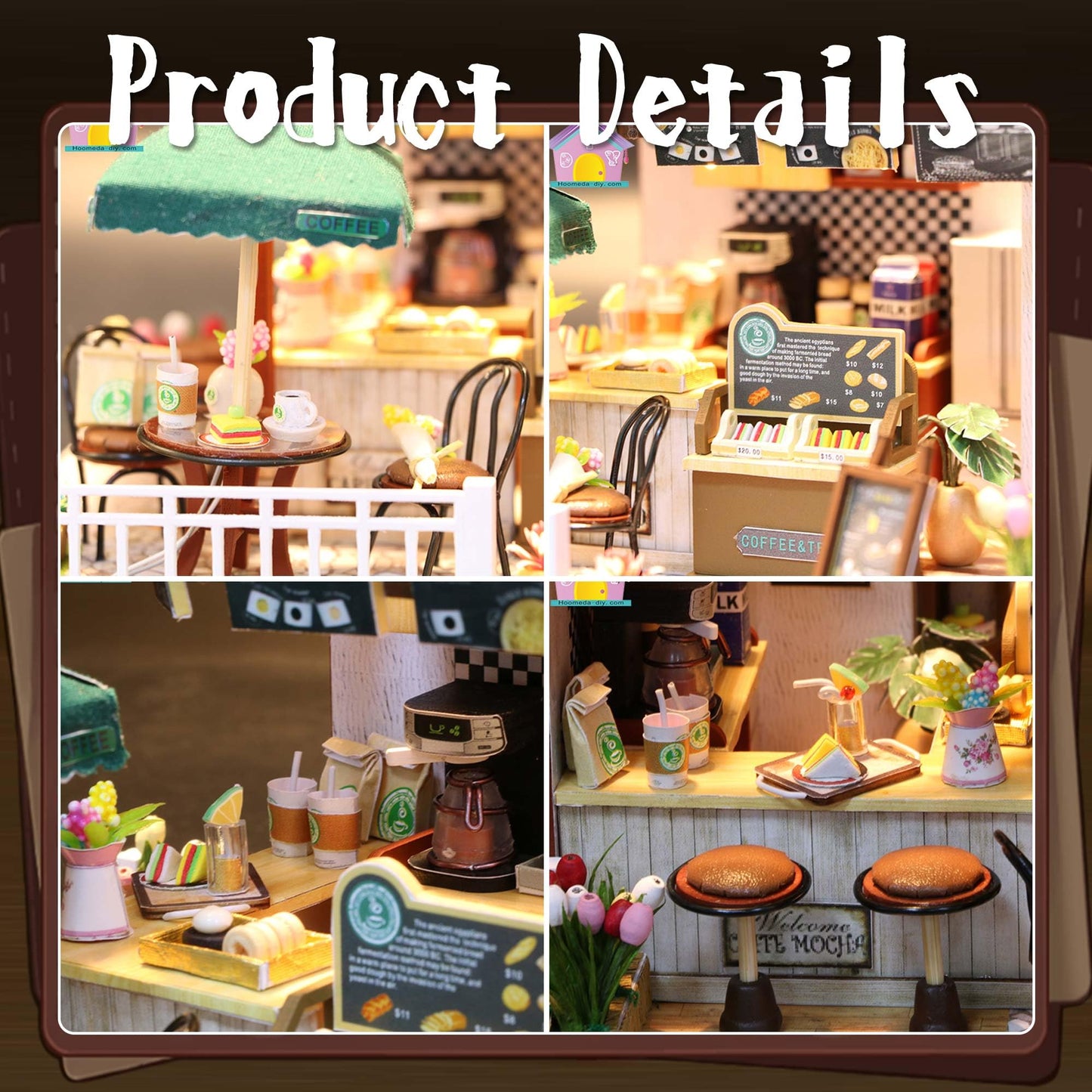 Flever Dollhouse Miniature DIY House Kit – Romantic Gift & Cozy Decor | Time Cafe