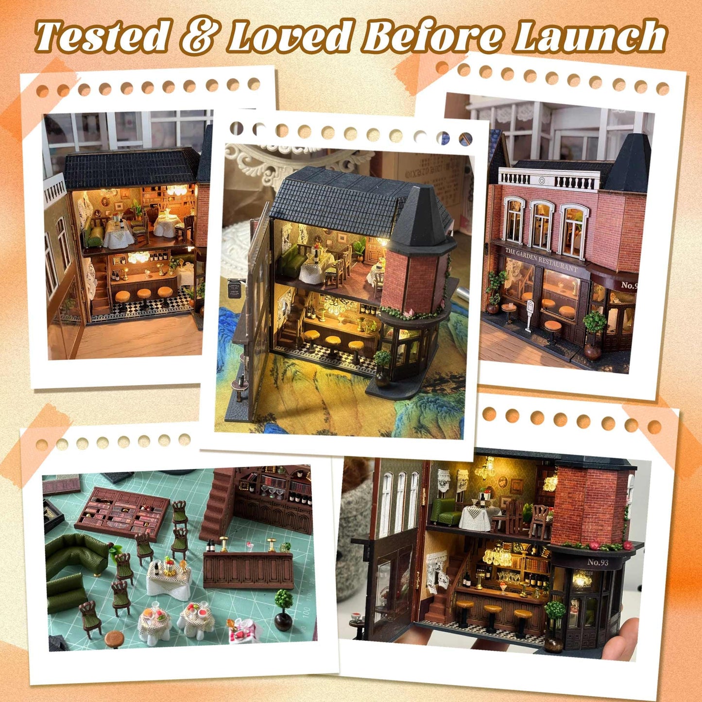 Flever Dollhouse Miniature DIY House Kit – Romantic Corner Restaurant (1:32 Scale)