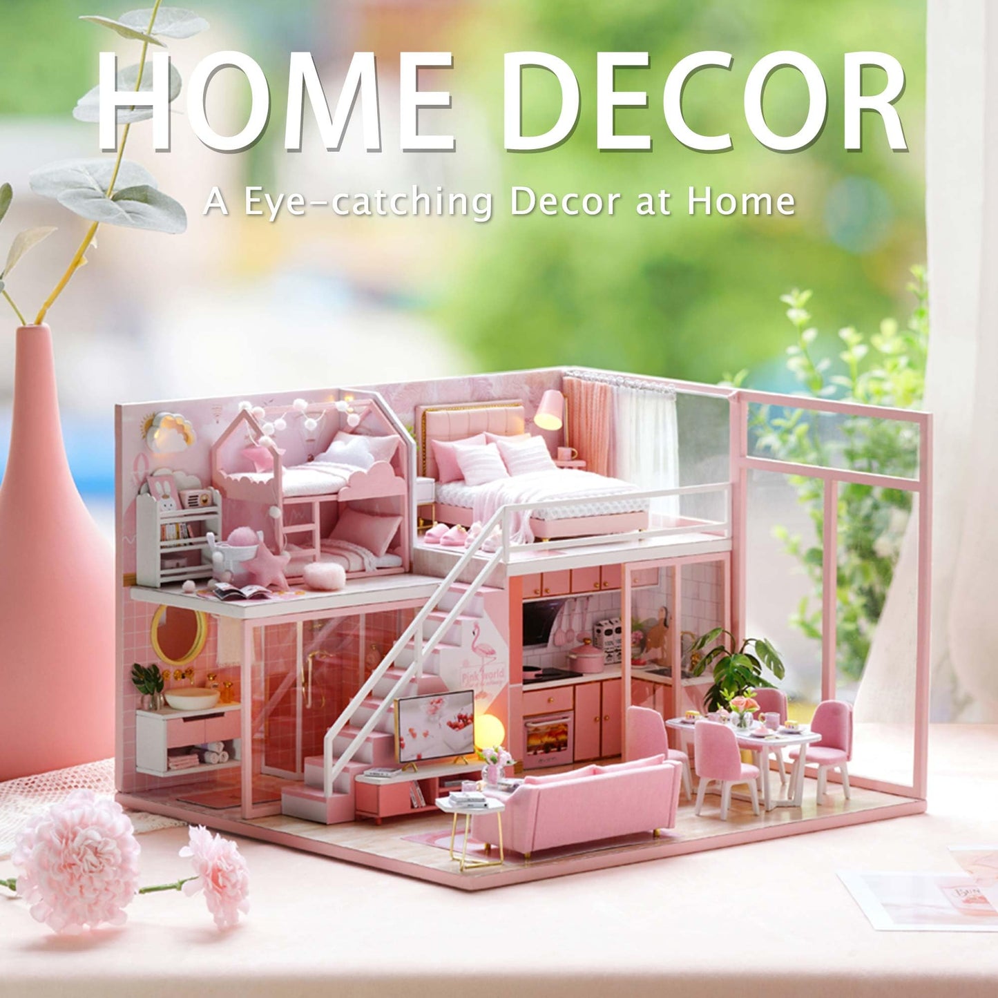 Flever Dollhouse Miniature DIY Kit – Romantic Room with Furniture for a Sweet Gift