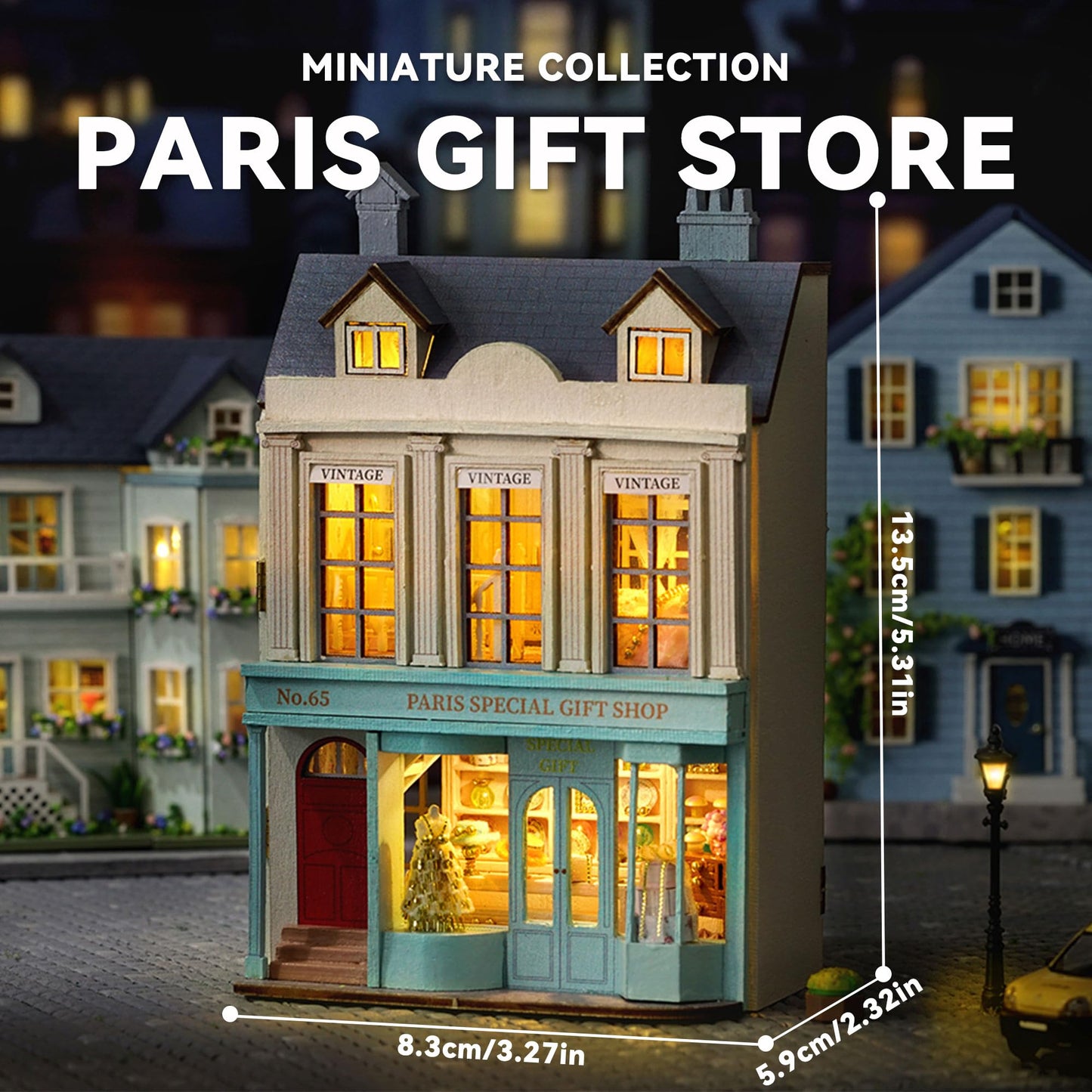 Flever Dollhouse Miniature DIY House Kit – Romantic Paris Gift Store