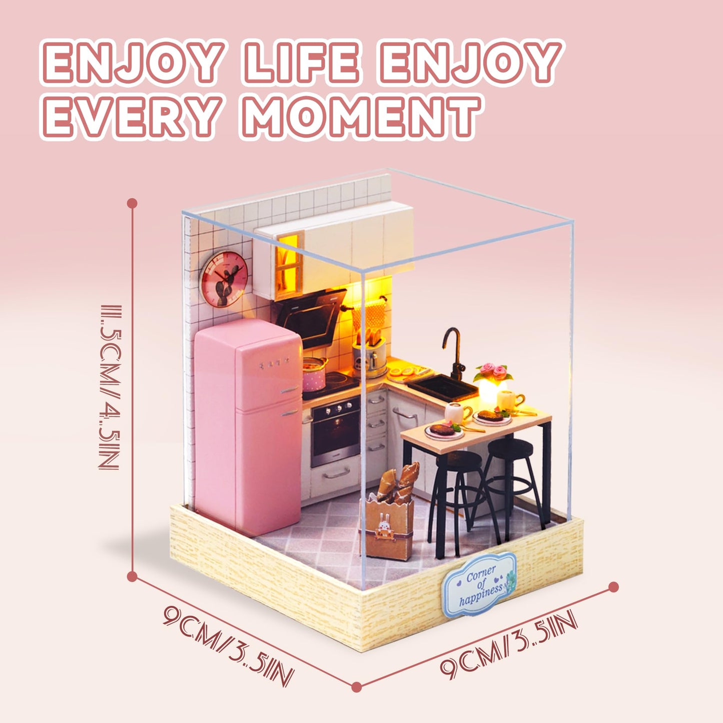 Flever Dollhouse Miniature DIY Kit with Furniture – Creative Room (Taste of Life)
