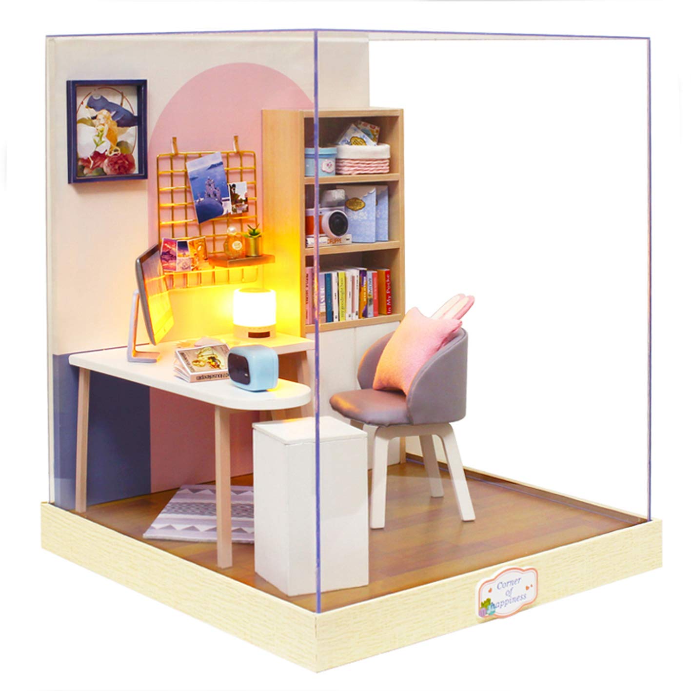Flever Dollhouse Miniature DIY Kit – Creative Room with Furniture