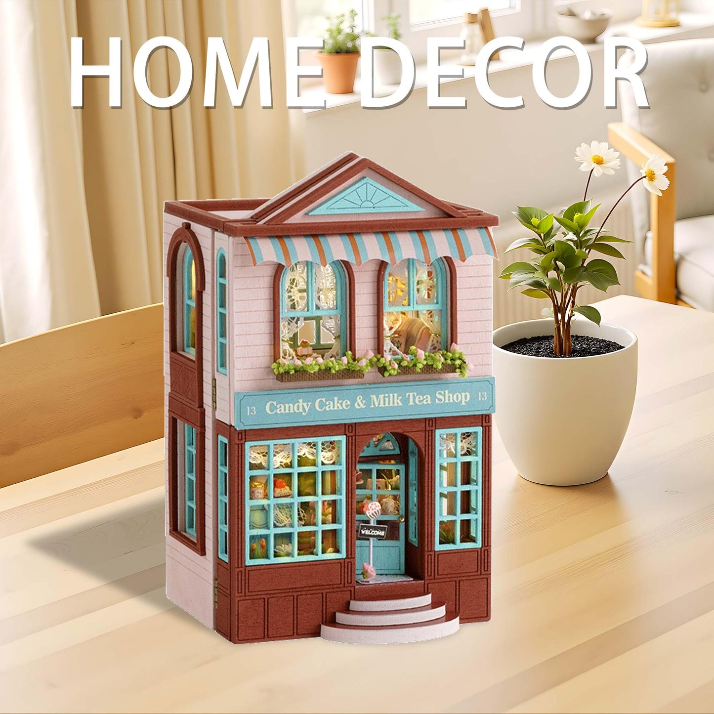 Flever Dollhouse Miniature DIY Kit – Romantic Castle, Valentine's Gift
