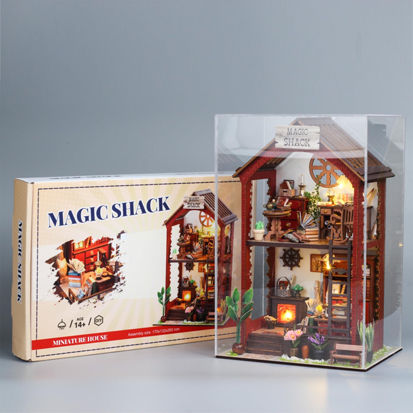 Flever Dollhouse DIY Book Nook Kit – 3D Wooden Miniature for Bookshelf Decor
