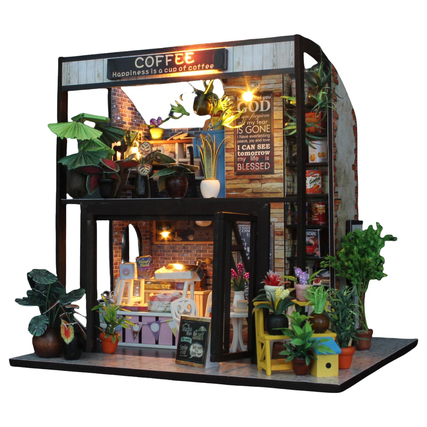 Flever Dollhouse Miniature DIY Kit – Romantic Valentine Gift with Furniture & LED
