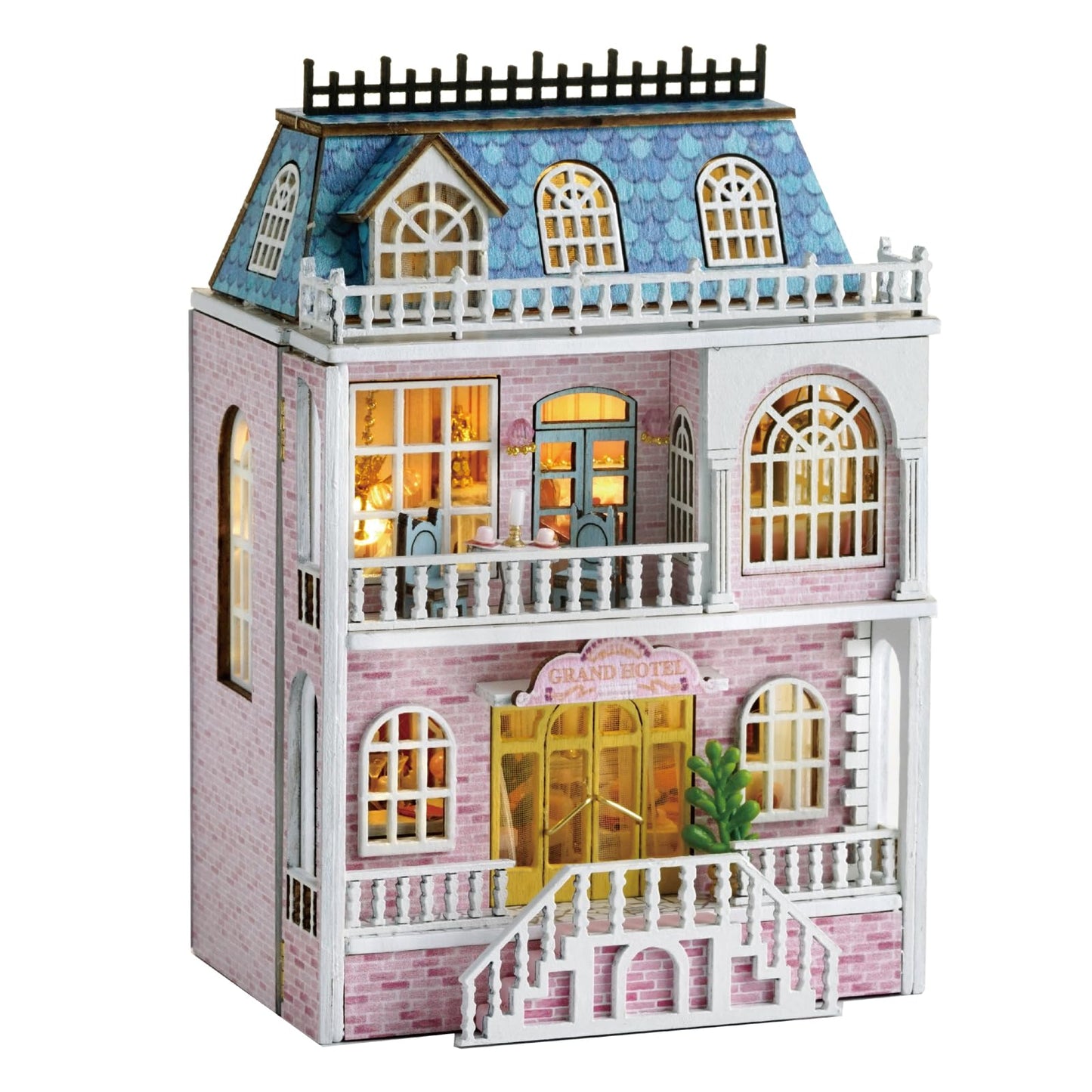 Flever Dollhouse Miniature DIY Kit – Romantic Castle, Valentine's Gift