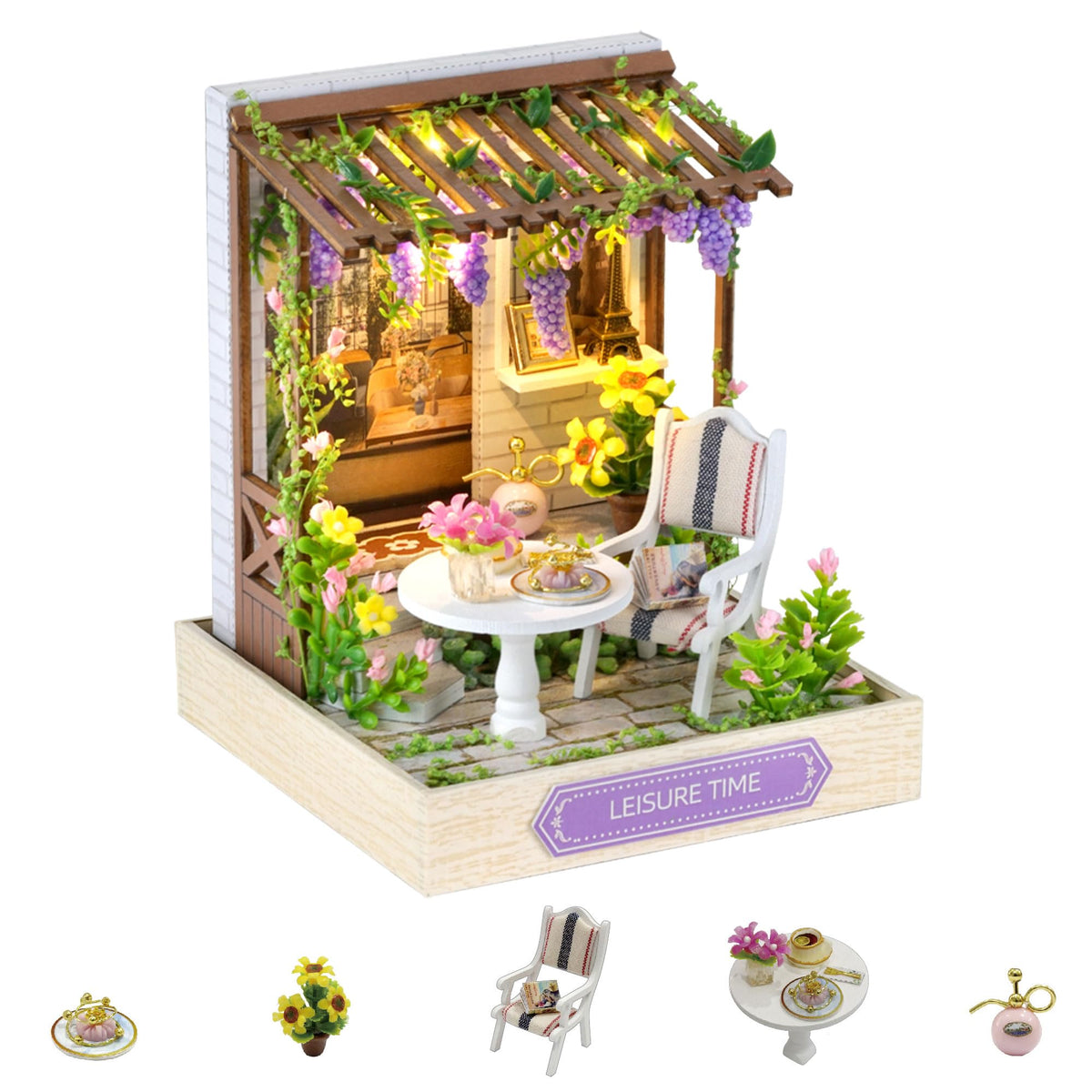 Flever Dollhouse Miniature Kit – DIY Room with Furniture (1:32 Scale)
