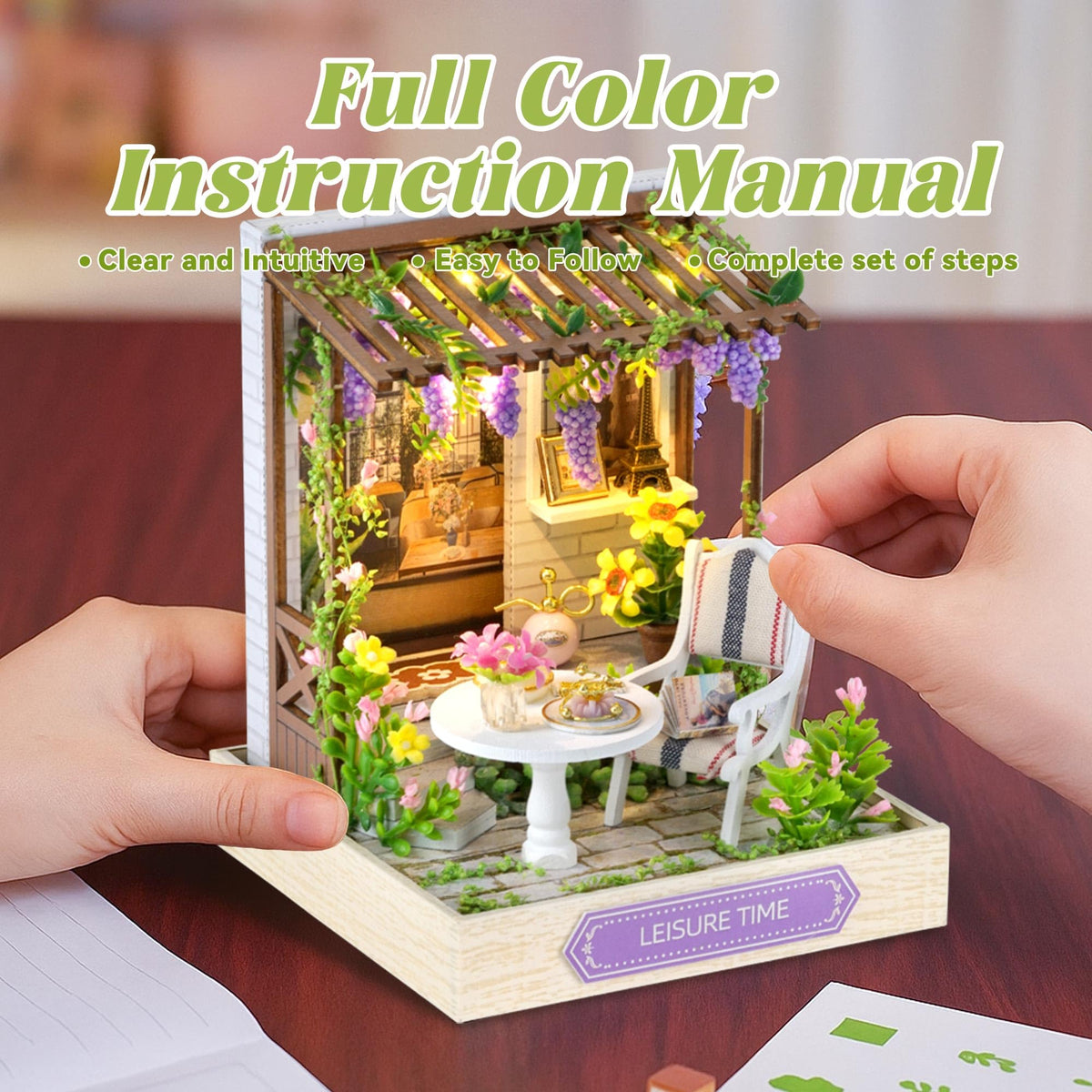 Flever Dollhouse Miniature Kit – DIY Room with Furniture (1:32 Scale)
