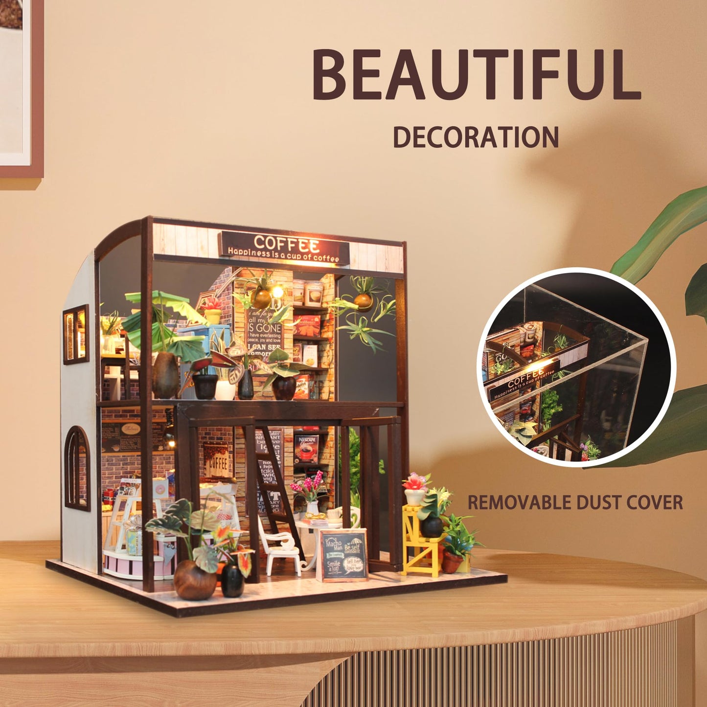 Flever Dollhouse Miniature DIY Kit – Romantic Valentine Gift with Furniture & LED