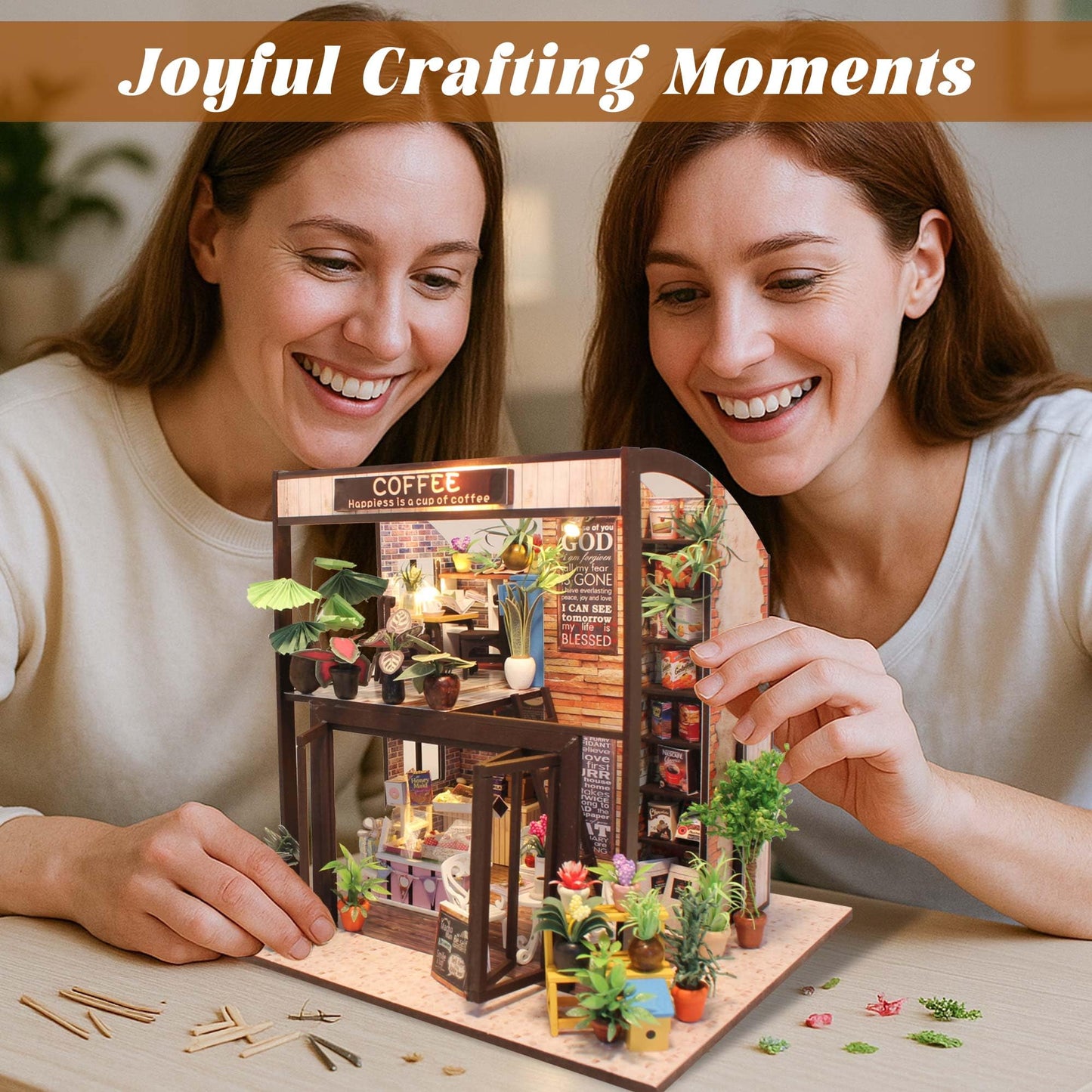 Flever Dollhouse Miniature DIY Kit – Romantic Valentine Gift with Furniture & LED