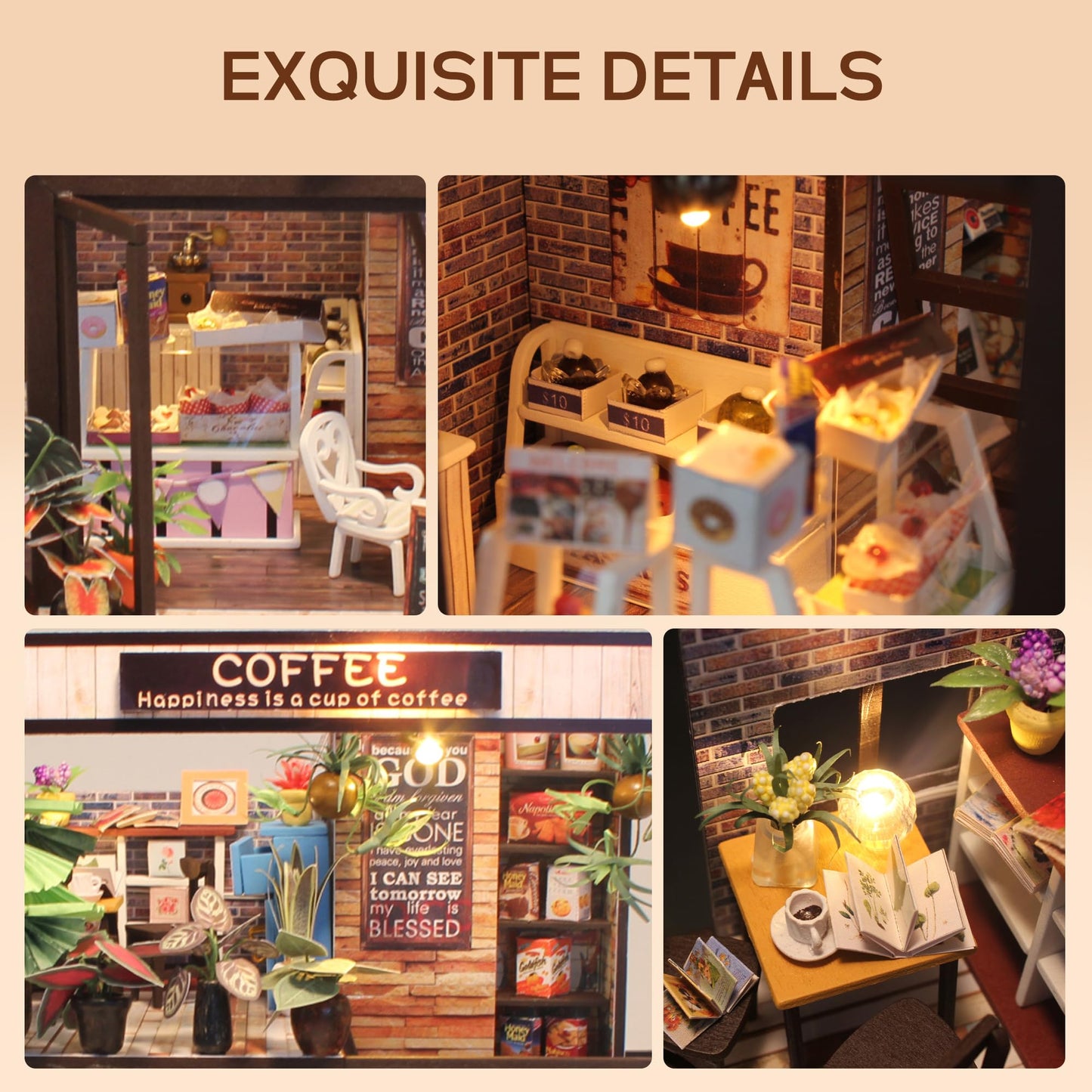 Flever Dollhouse Miniature DIY Kit – Romantic Valentine Gift with Furniture & LED