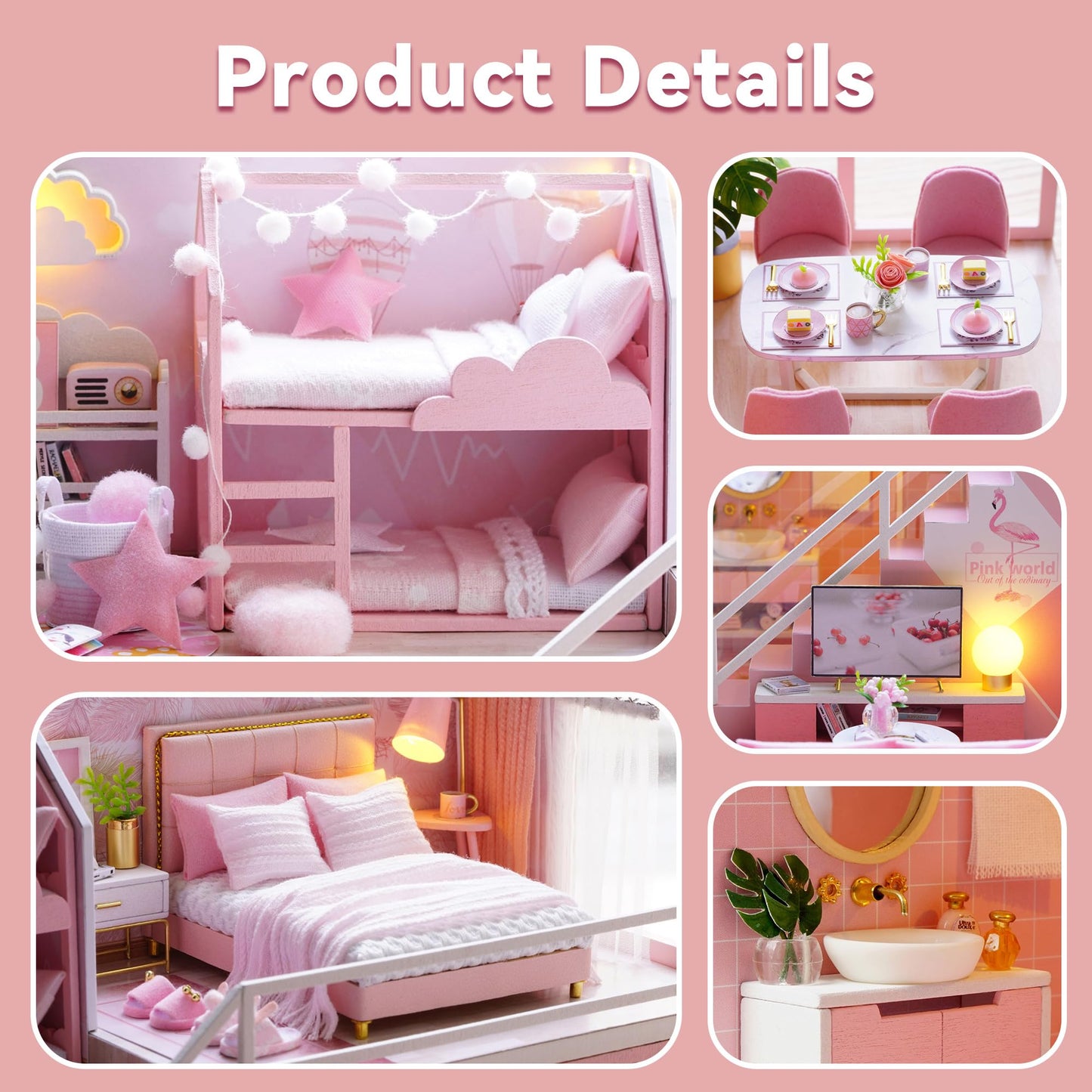Flever Dollhouse Miniature DIY Kit – Romantic Room with Furniture for a Sweet Gift