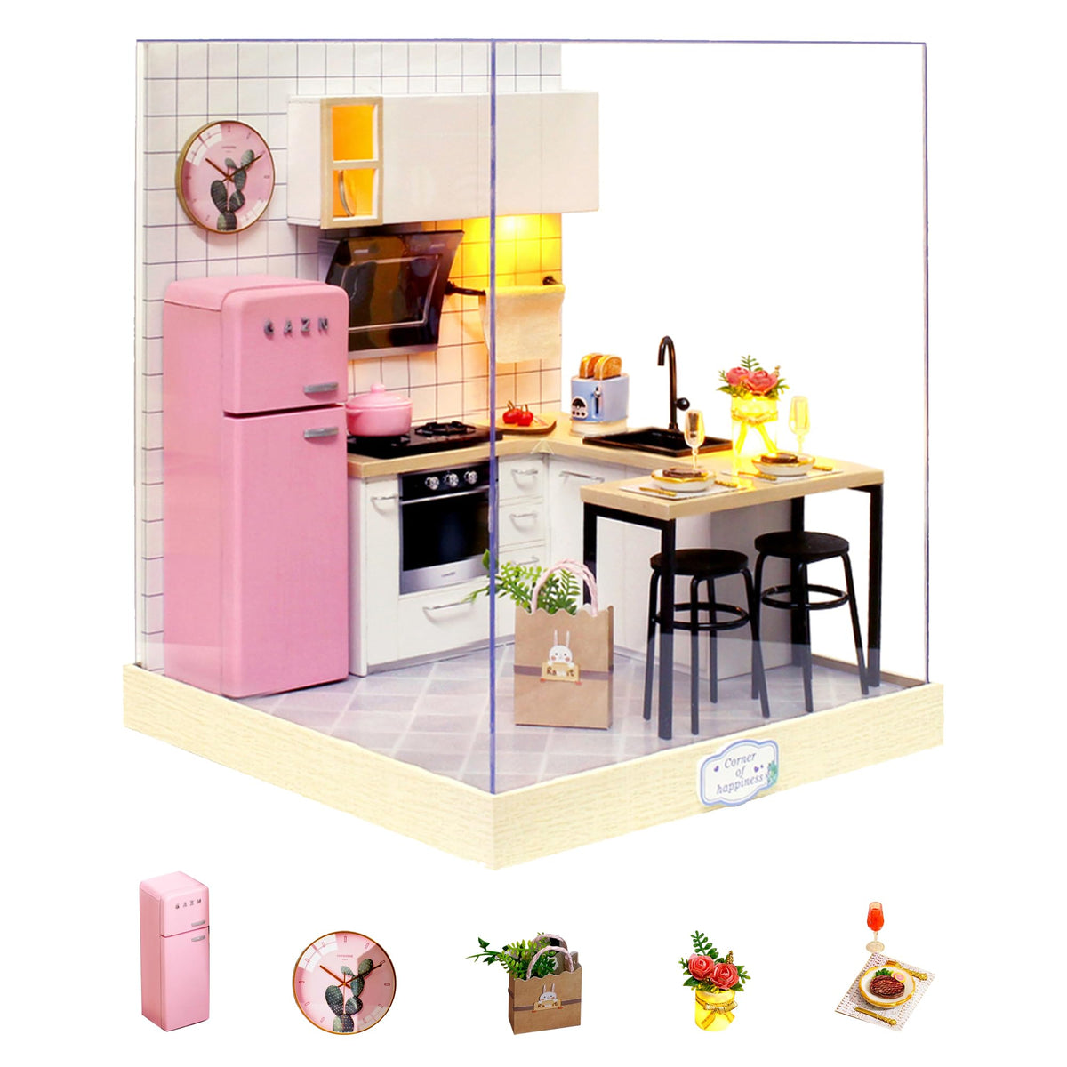 Flever Dollhouse Miniature DIY Kit with Furniture – Creative Room (Taste of Life)