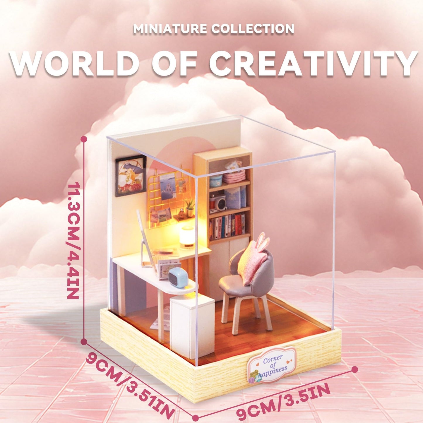 Flever Dollhouse Miniature DIY Kit – Creative Room with Furniture