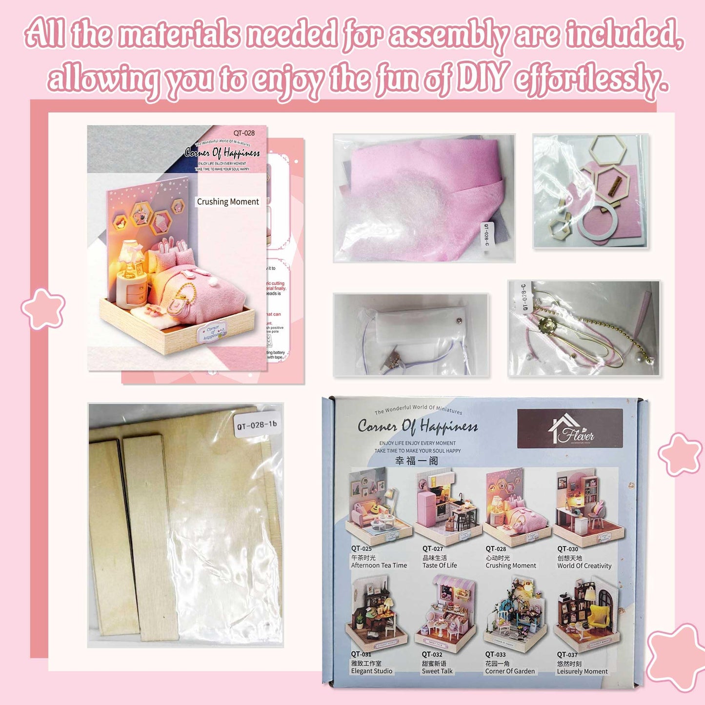 Flever Dollhouse Miniature DIY Kit with Furniture – Romantic Gift Idea