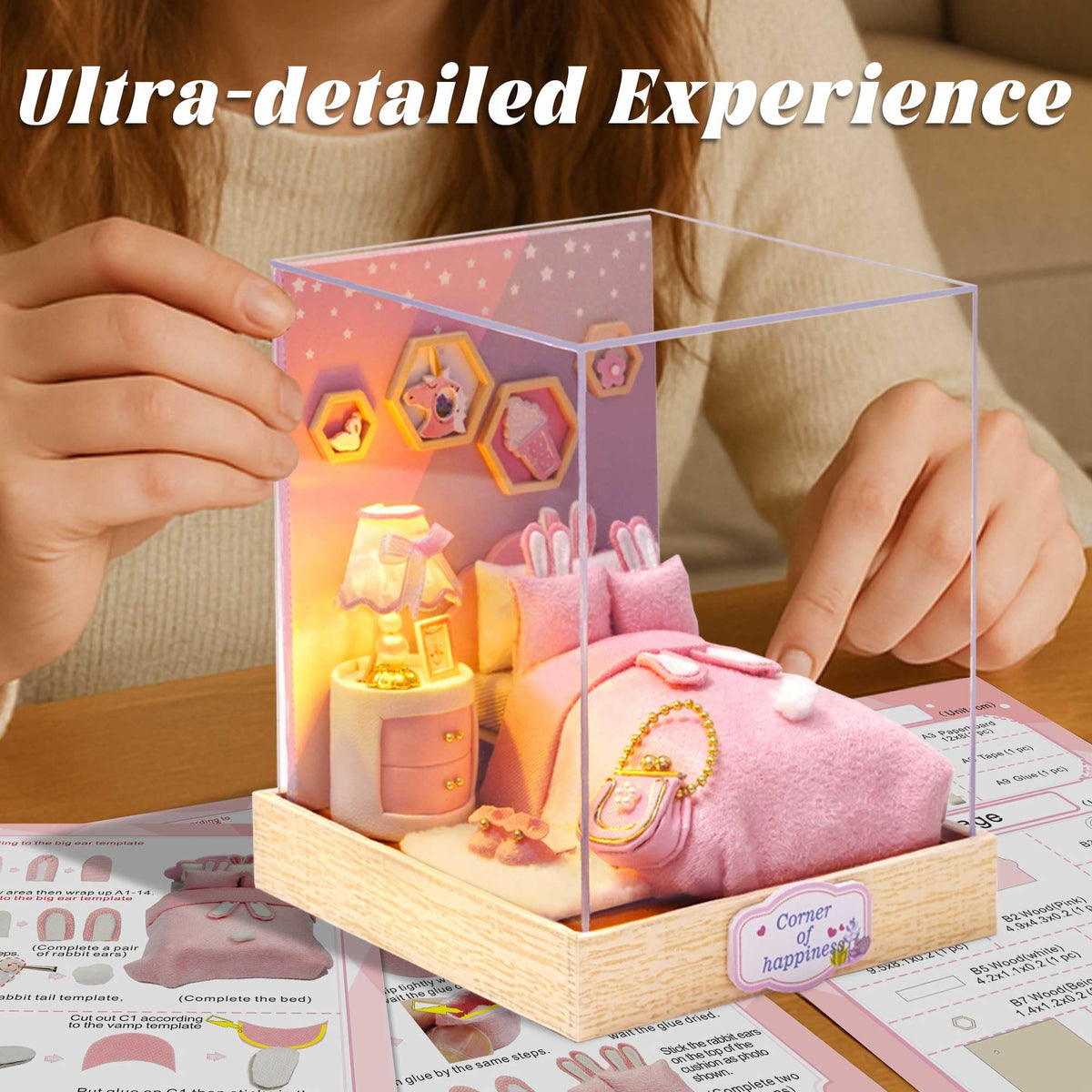 Flever Dollhouse Miniature DIY Kit with Furniture – Romantic Gift Idea