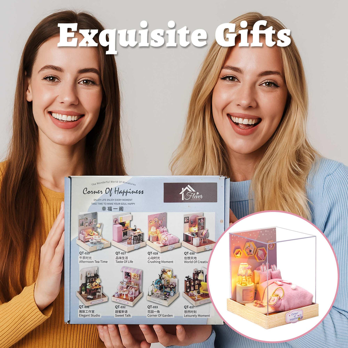 Flever Dollhouse Miniature DIY Kit with Furniture – Romantic Gift Idea