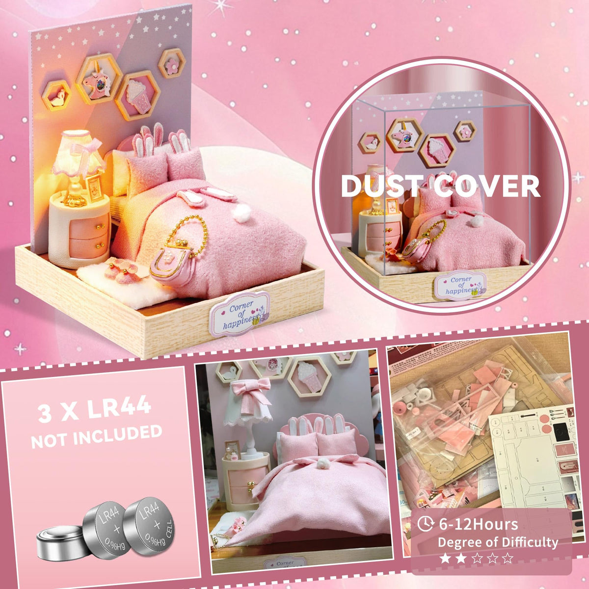 Flever Dollhouse Miniature DIY Kit with Furniture – Romantic Gift Idea