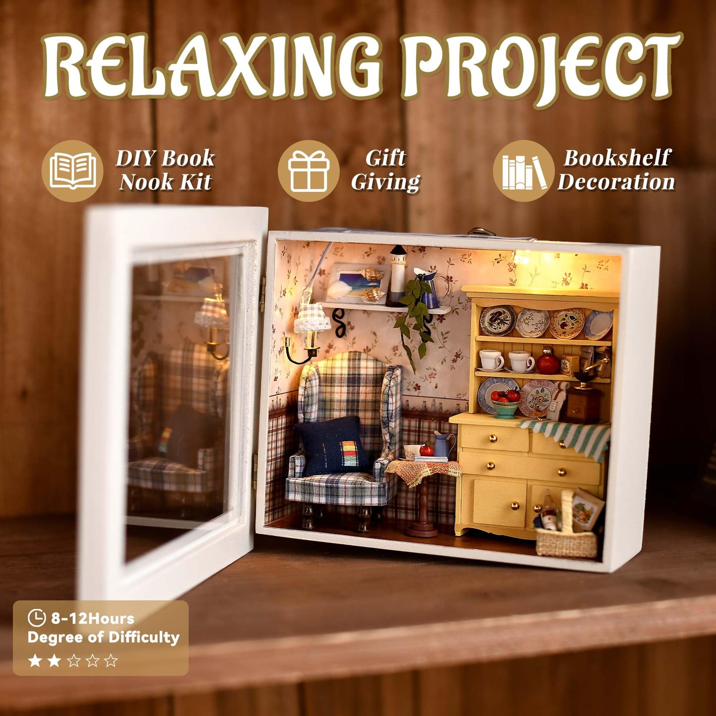 Flever Dollhouse Miniature Kit – Creative Room with Furniture & Frame (A Midsummer Afternoon)