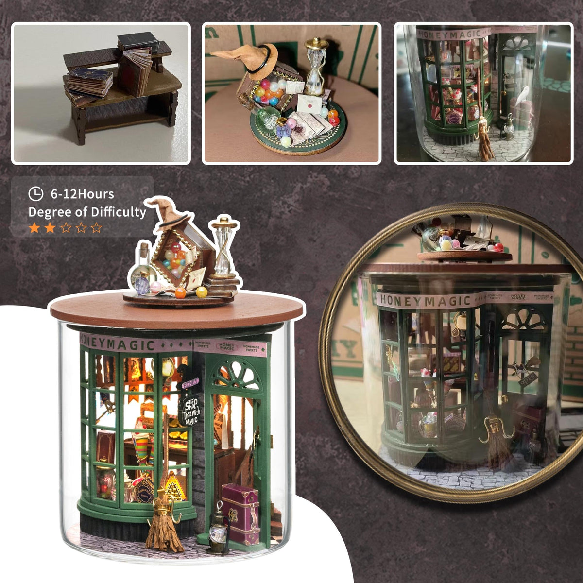 Flever Dollhouse Miniature DIY Kit – Creative Room Dream Bottle Series with Furniture | Romantic Gift Idea