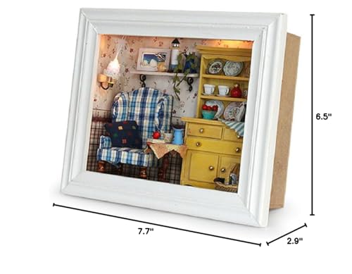 Flever Dollhouse Miniature Kit – Creative Room with Furniture & Frame (A Midsummer Afternoon)