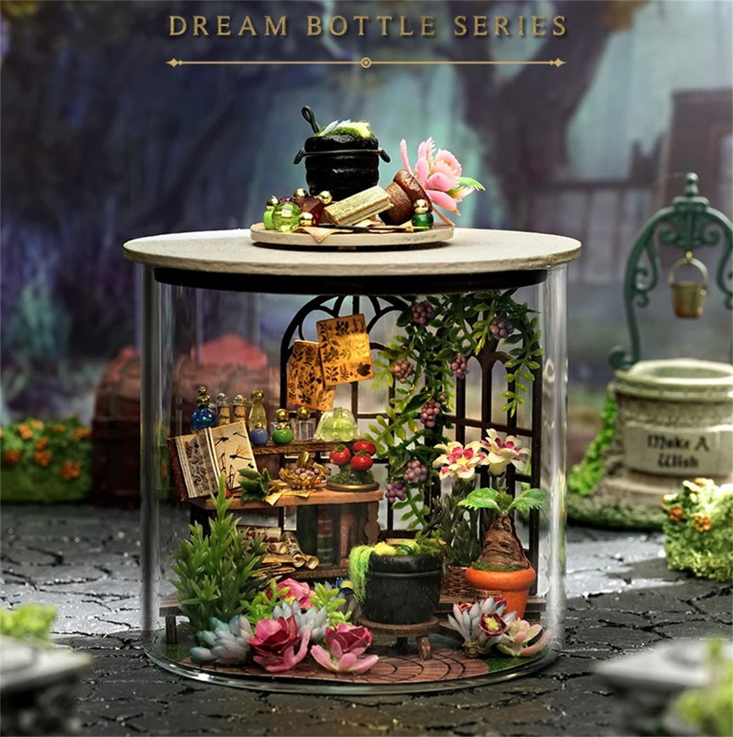 Flever Dollhouse Miniature DIY House Kit – Magic Garden (1:32 Scale)