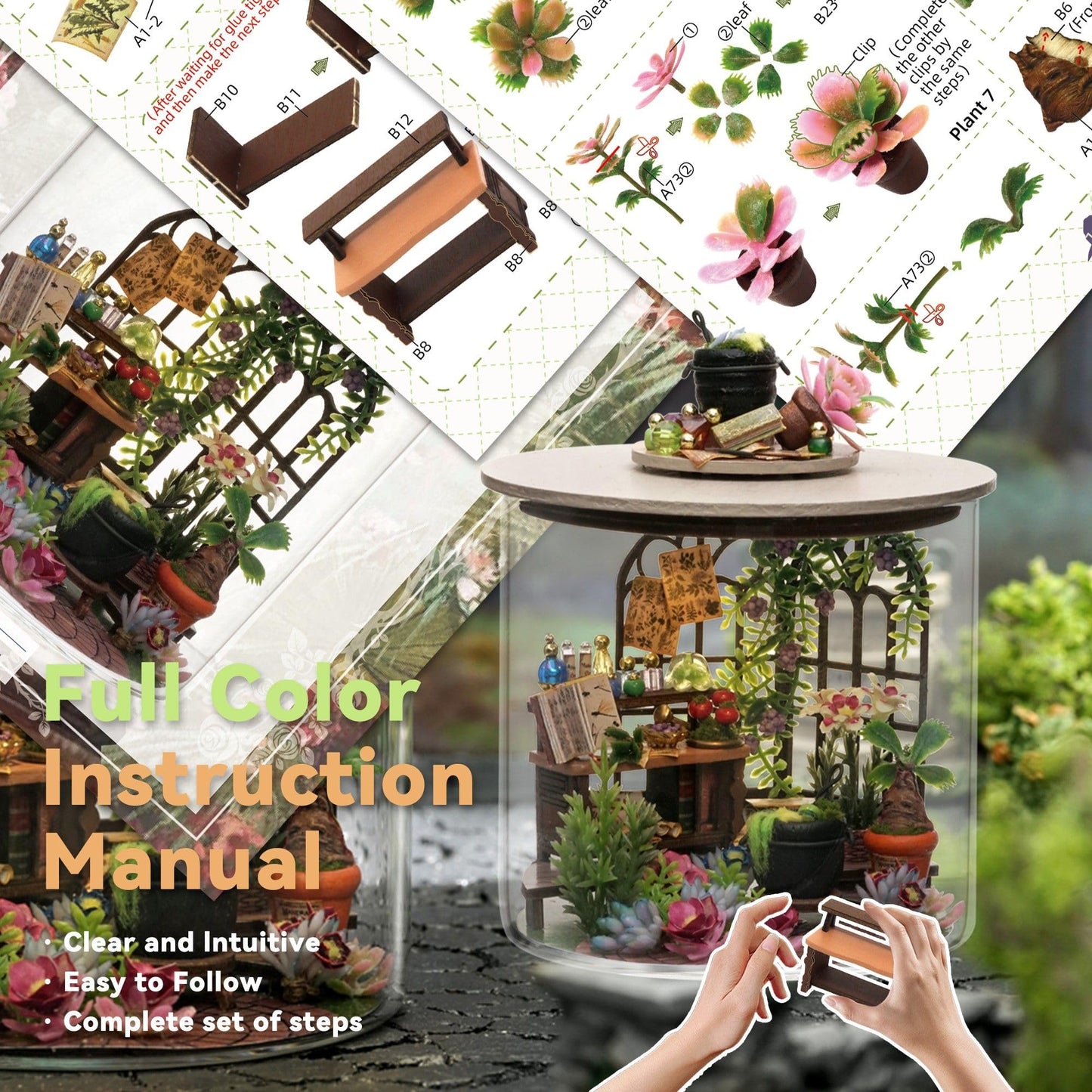 Flever Dollhouse Miniature DIY House Kit – Magic Garden (1:32 Scale)
