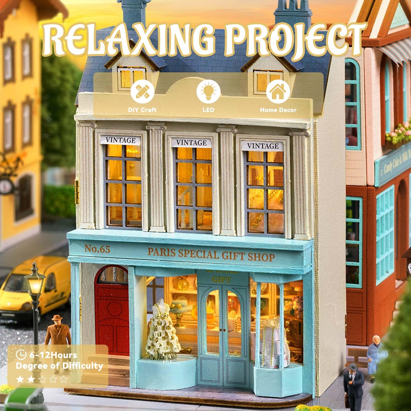 Flever Dollhouse Miniature DIY House Kit – Romantic Paris Gift Store