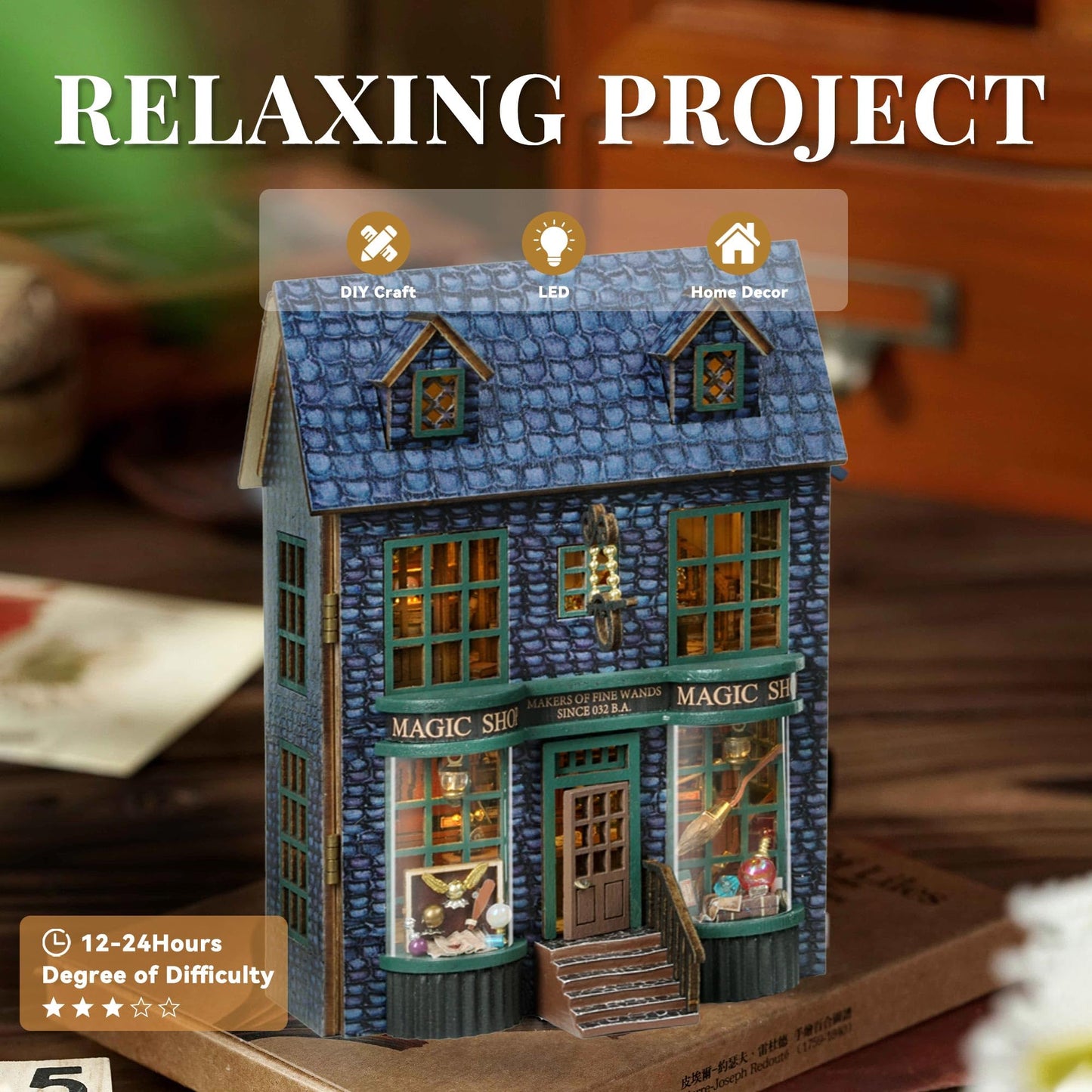 Flever Dollhouse Miniature DIY Kit – Creative Room with Furniture (1:32 Scale)