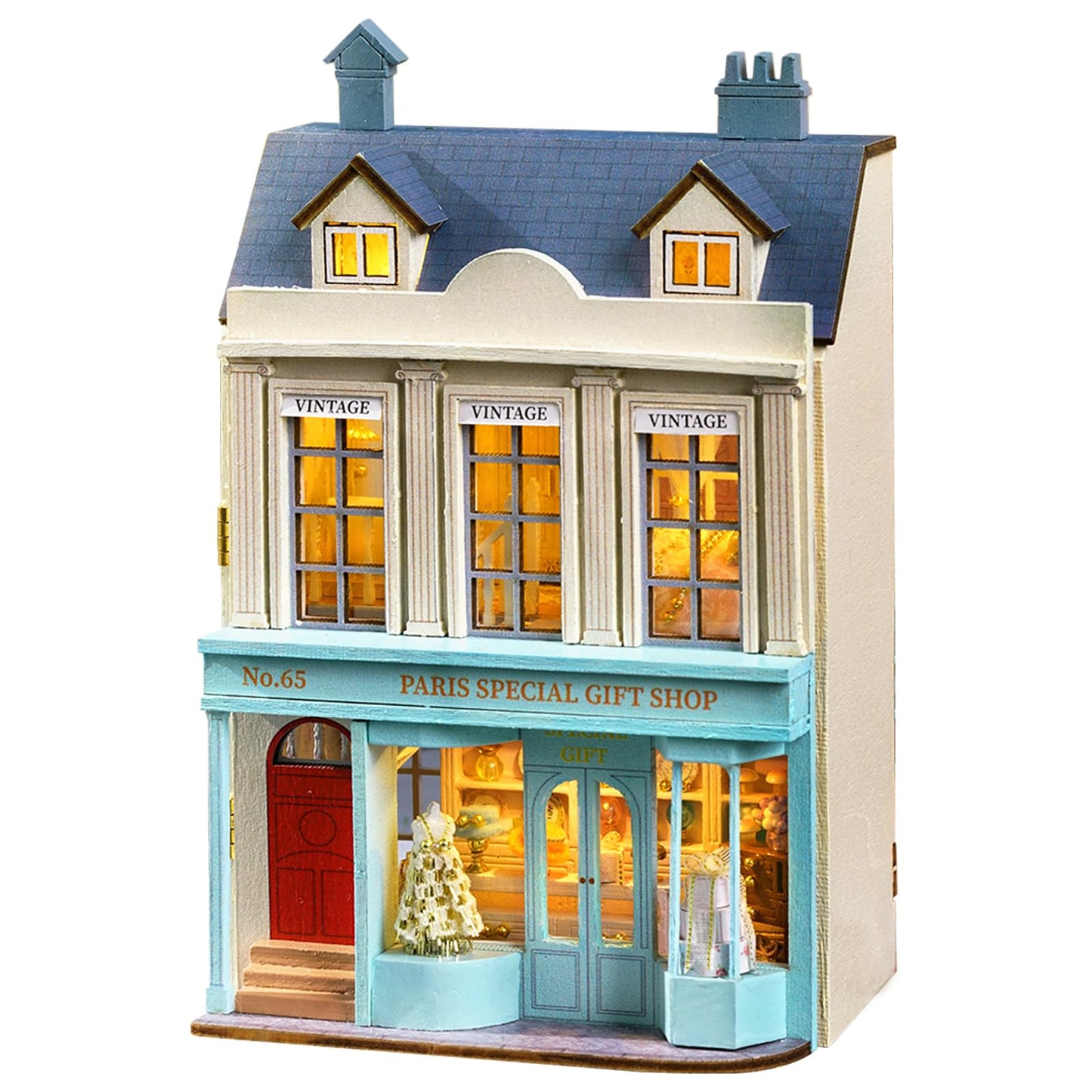Flever Dollhouse Miniature DIY House Kit – Romantic Paris Gift Store