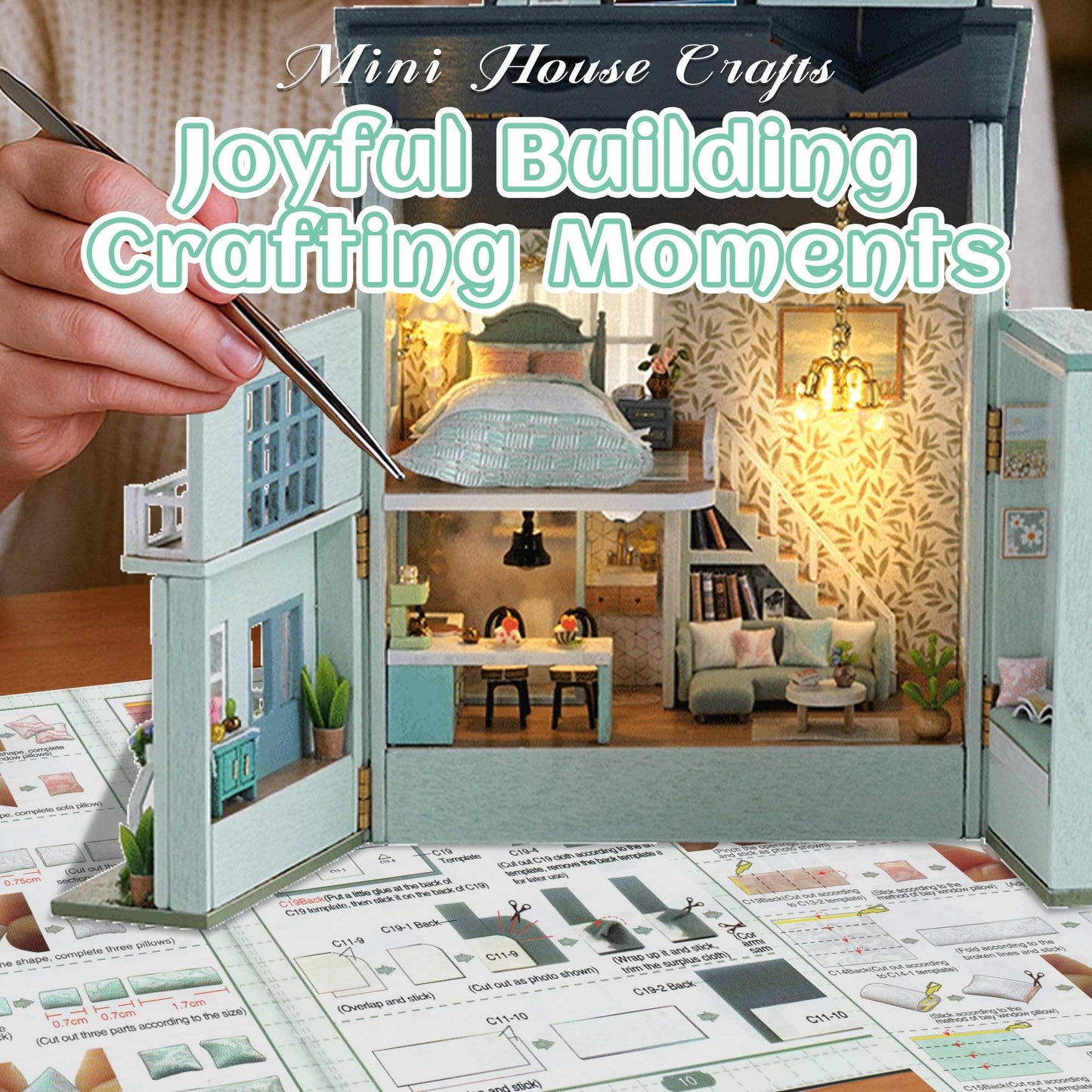 Flever Dollhouse Miniature DIY House Kit - Romantic Valentine Gift (Warm House)