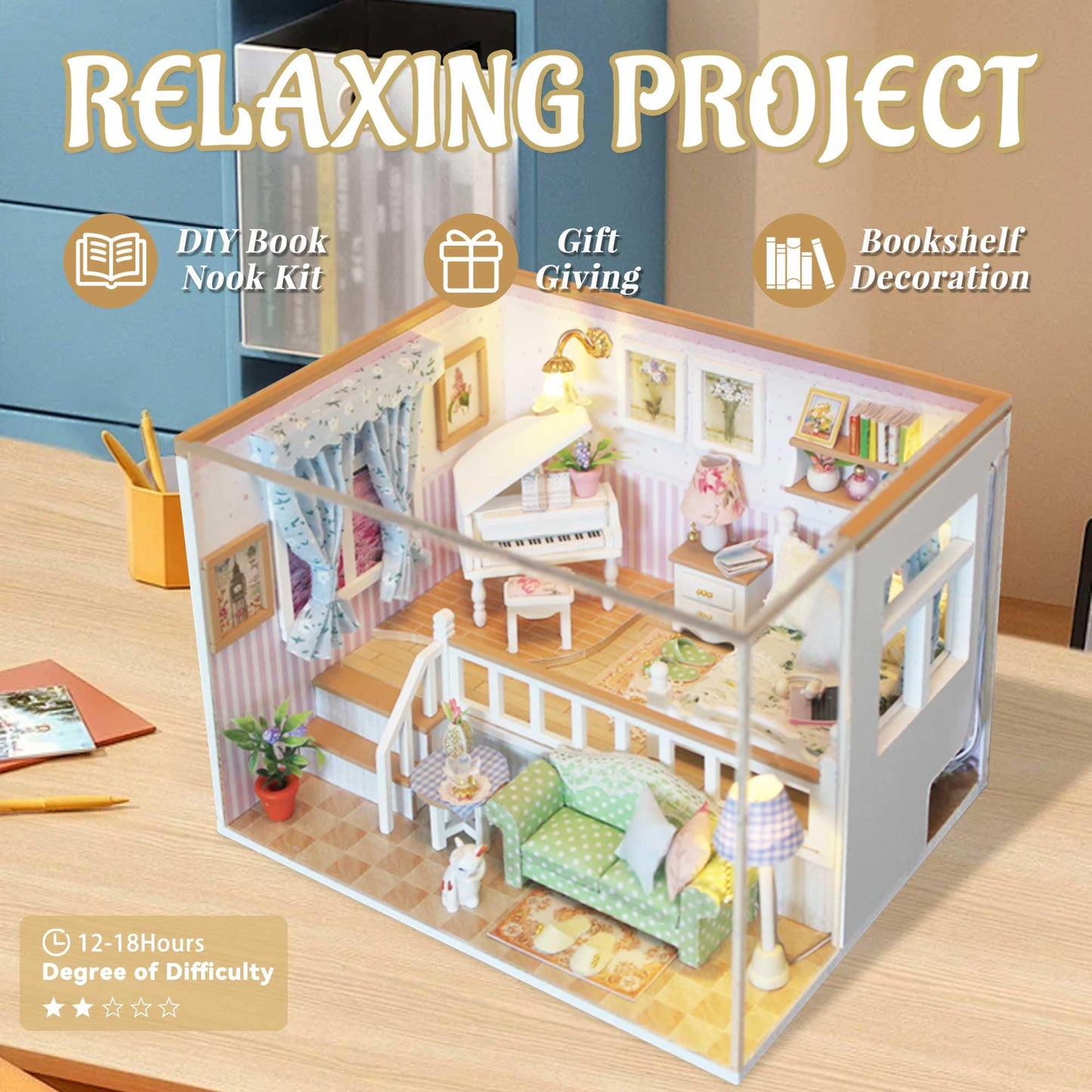 Flever Dollhouse Miniature DIY Kit – Romantic Valentine Gift