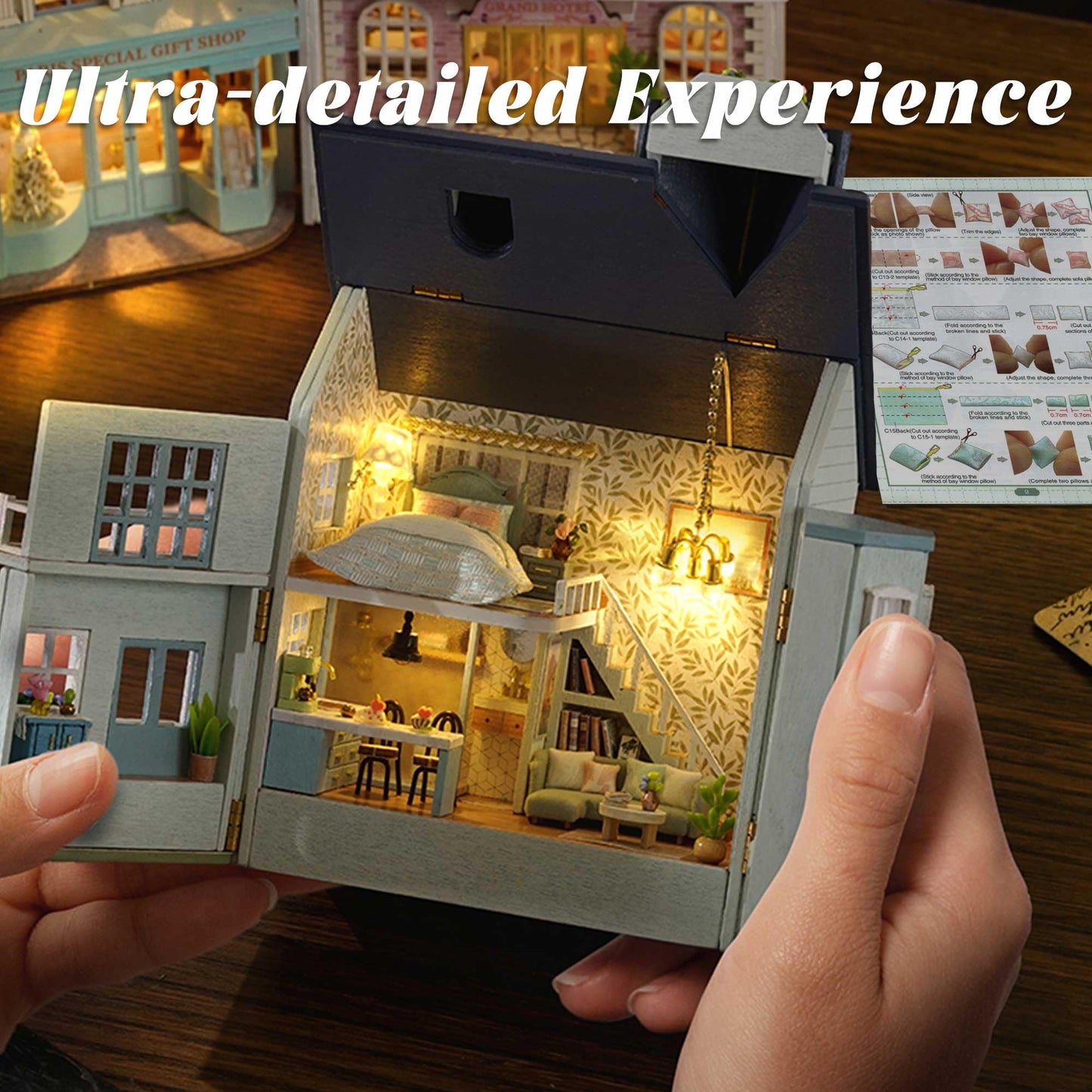 Flever Dollhouse Miniature DIY House Kit - Romantic Valentine Gift (Warm House)