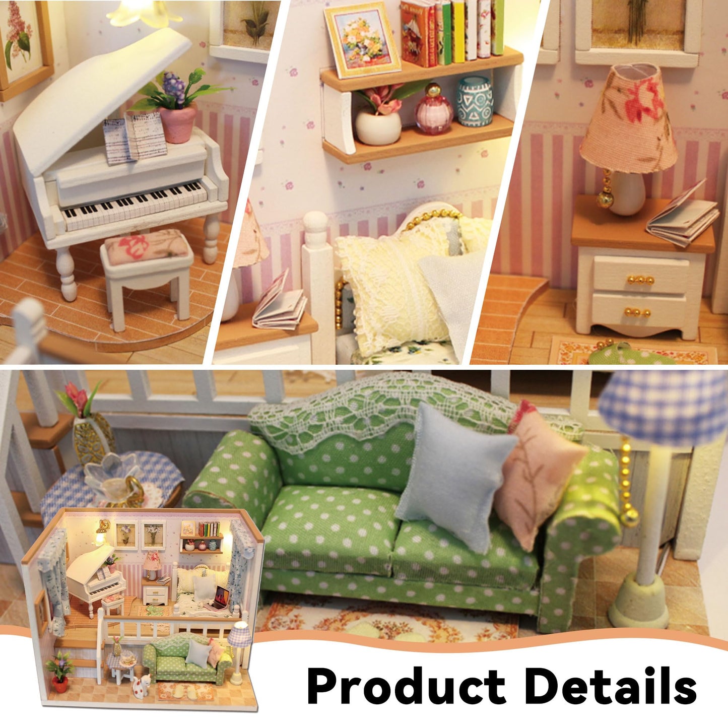 Flever Dollhouse Miniature DIY Kit – Romantic Valentine Gift