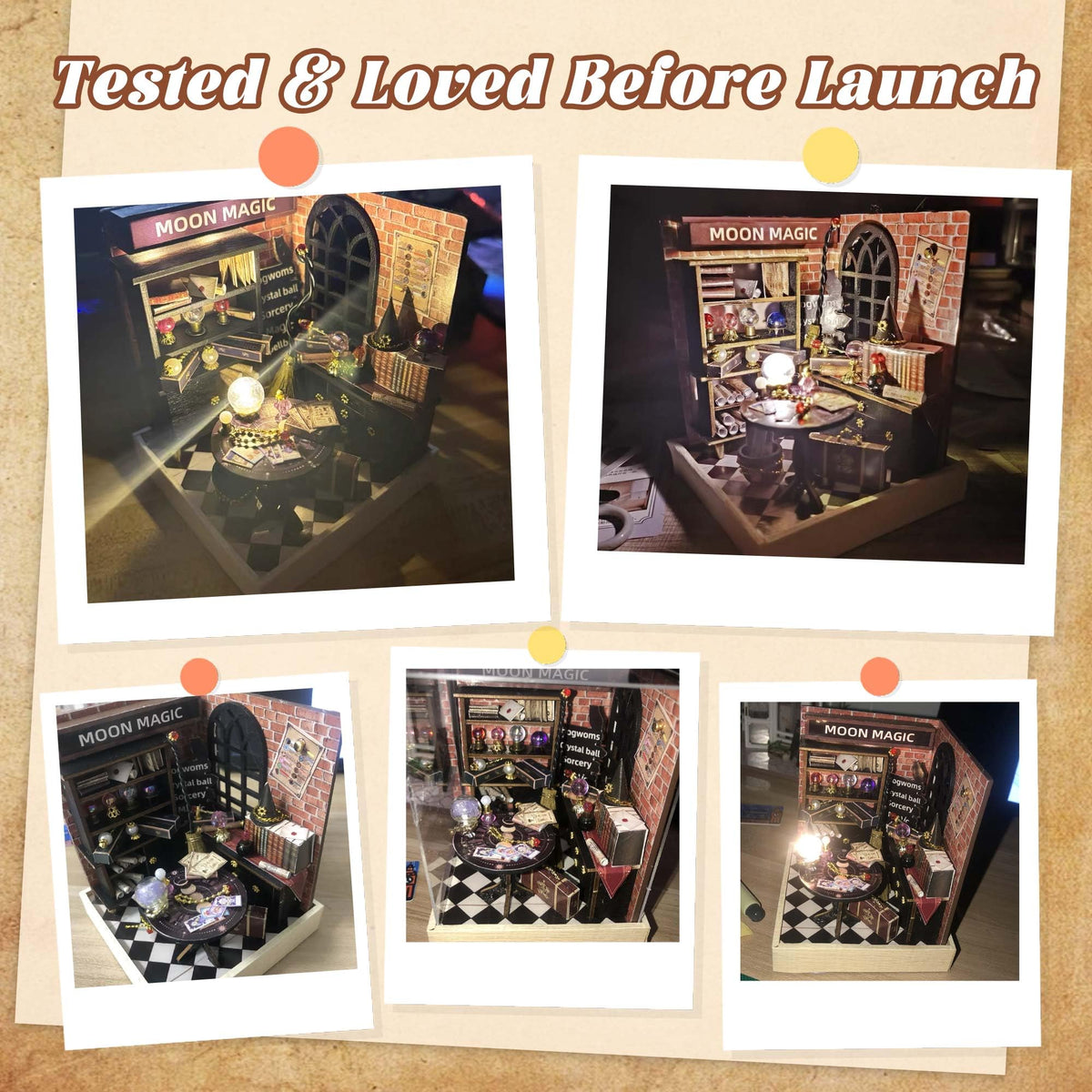 Flever Moon Magic Dollhouse Miniature DIY Kit – Creative Room with Furniture for Romantic Artwork Gift