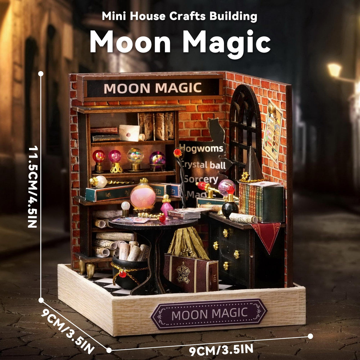 Flever Moon Magic Dollhouse Miniature DIY Kit – Creative Room with Furniture for Romantic Artwork Gift